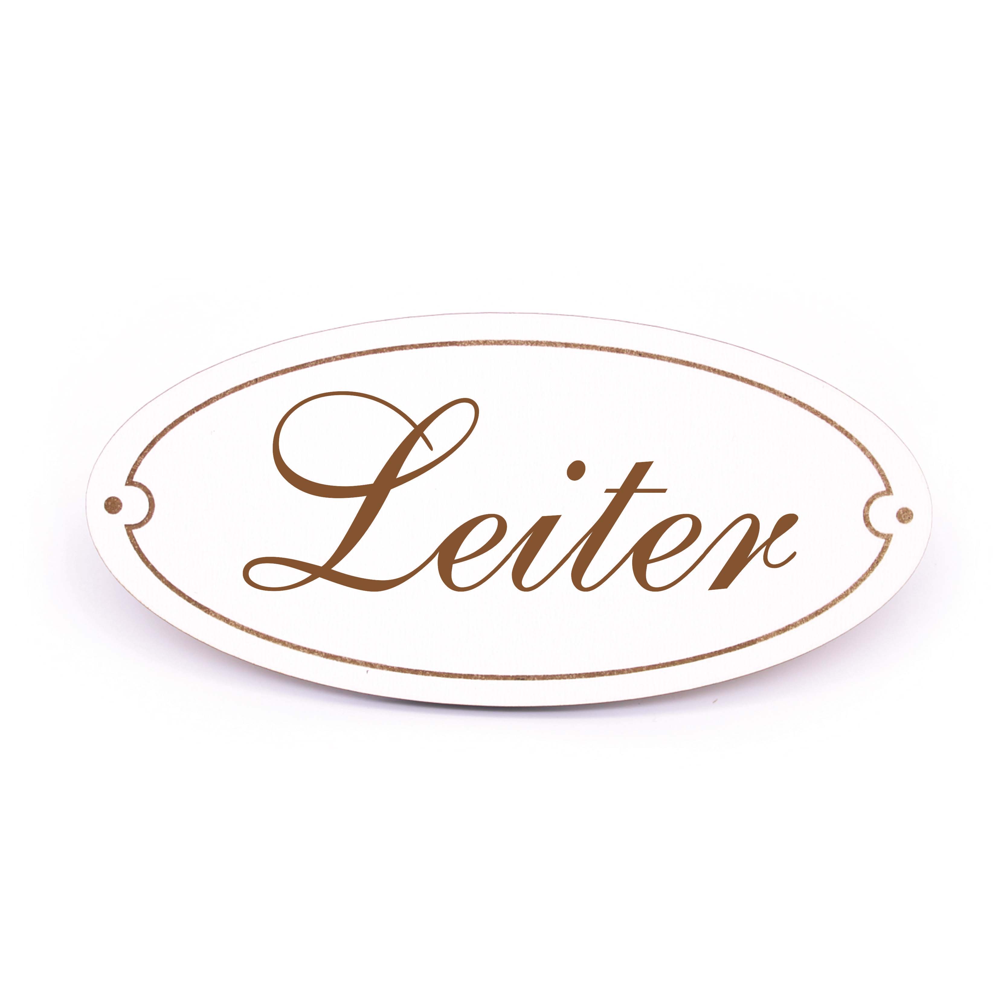 Ovales Türschild Leiter - selbstklebend - 15 x 7 cm