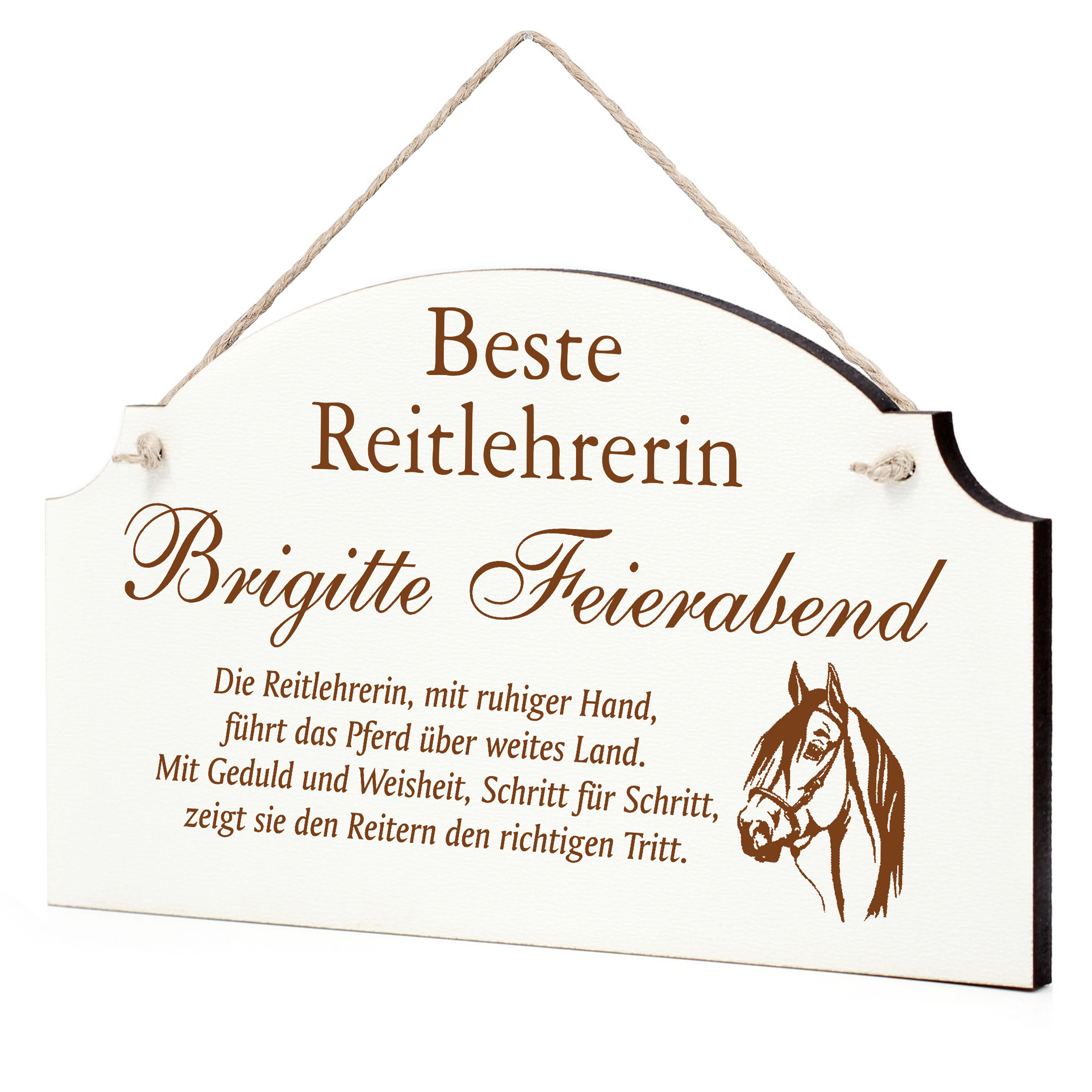 Schild Bester Reitlehrer Beste Reitlehrerin Geschenk - lustige Geschenke in 3 Größen zum Geburtstag