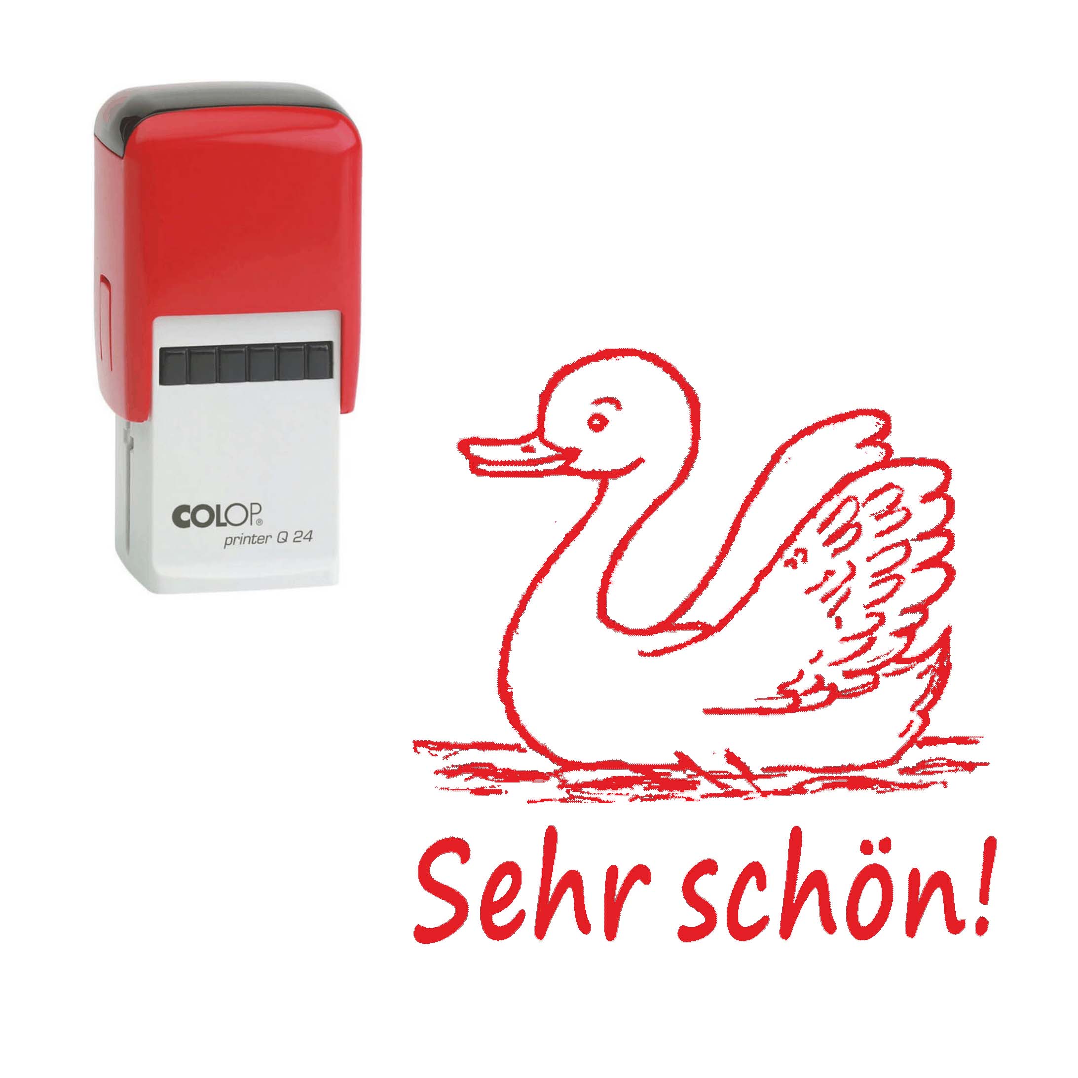 Lehrerstempel Sehr schön - Automatikstempel Kinder Motivstempel Schwan 24 x 24 mm