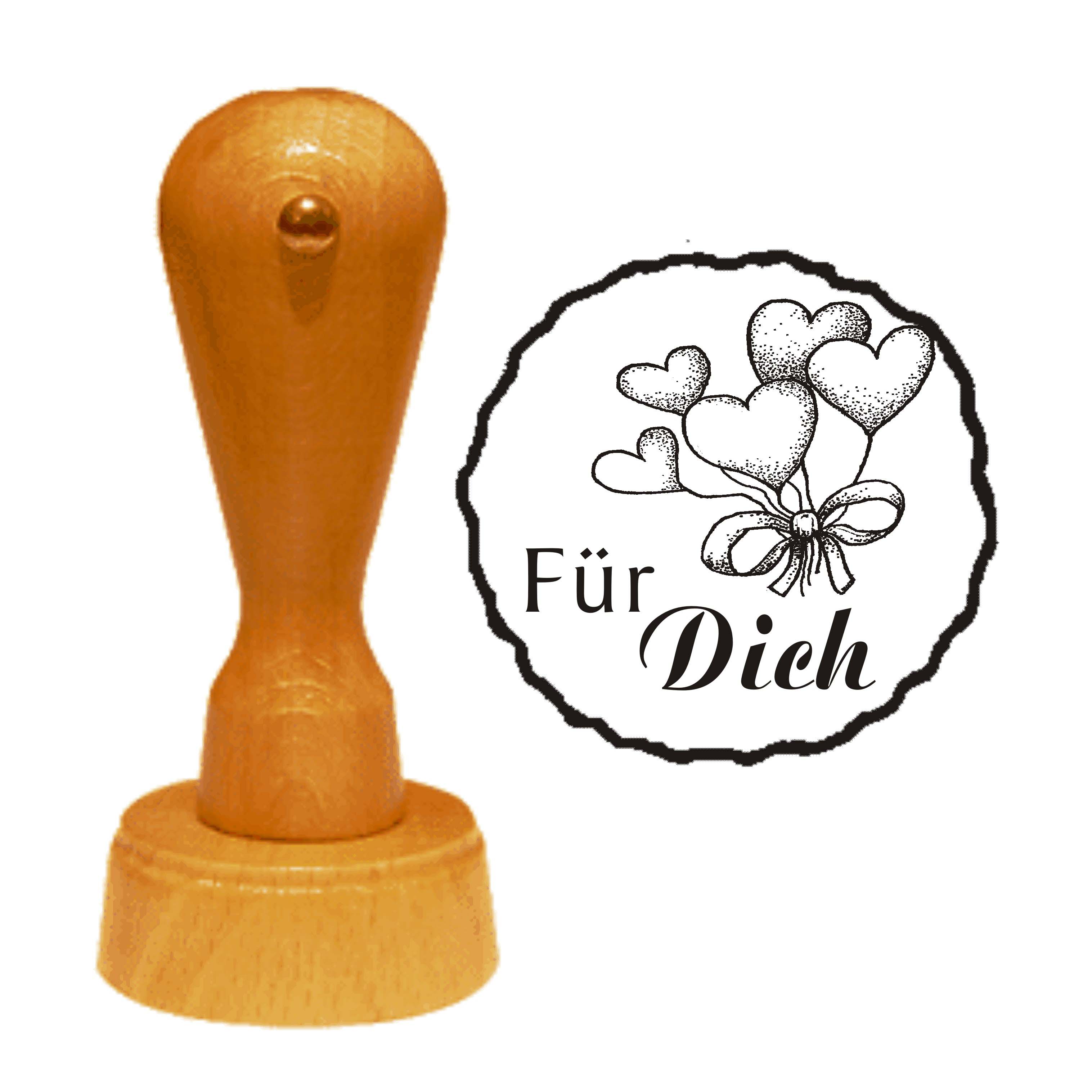 Stempel « FÜR DICH » Motivstempel mit Herzen
