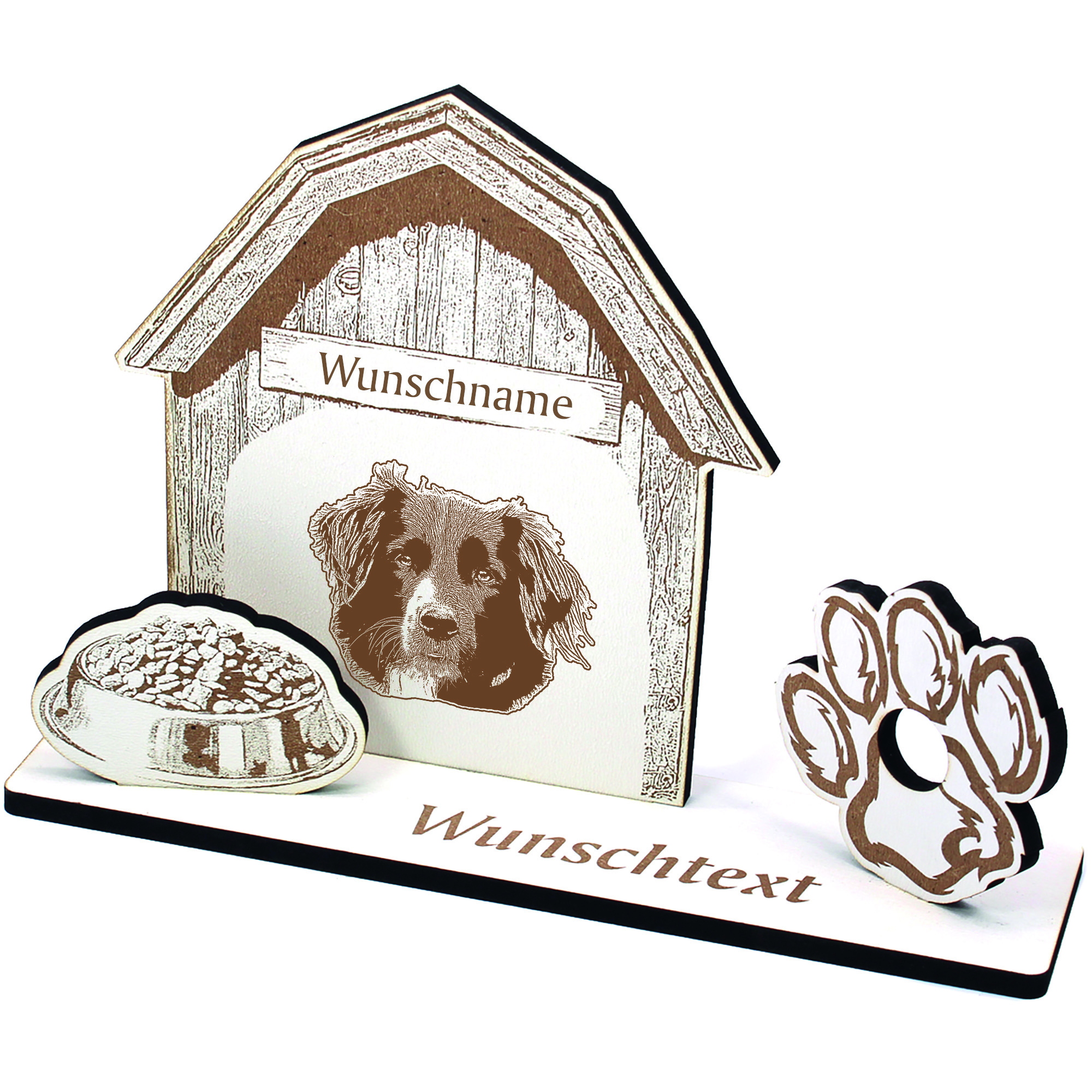 Geldgeschenk Hund Border Collie  - personalisiert 20x14cm
