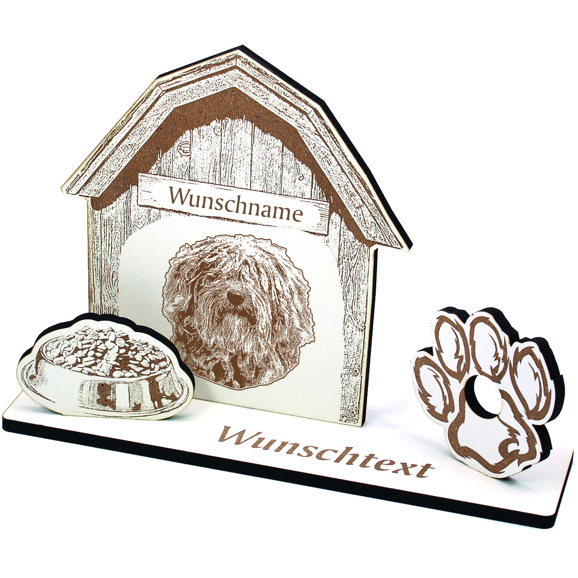 Geldgeschenk Hund Puli  - personalisiert 20x14cm