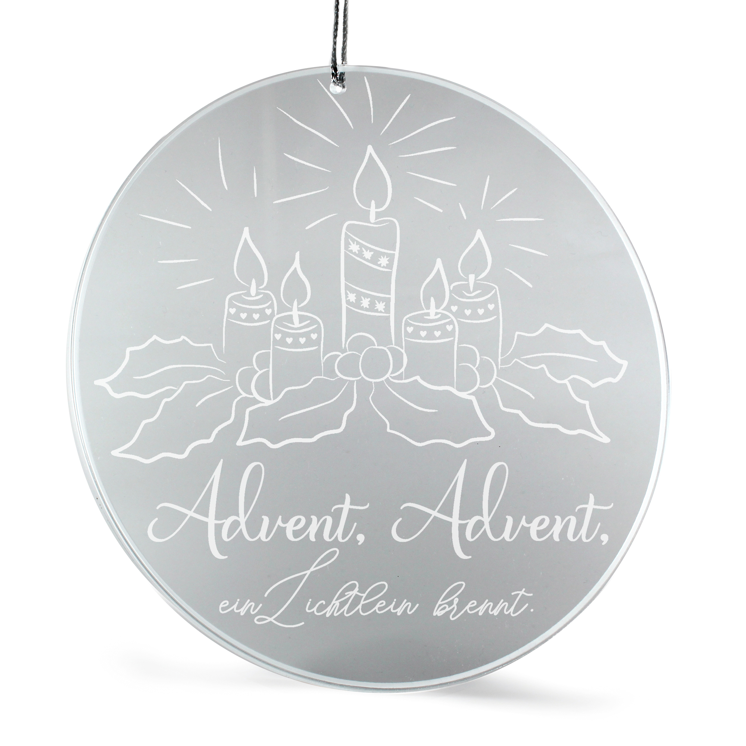 Fensteranhänger Advent Advent ein Lichtlein brennt Weihnachten aus Acryl – Winterdeko Fensterdekoration
