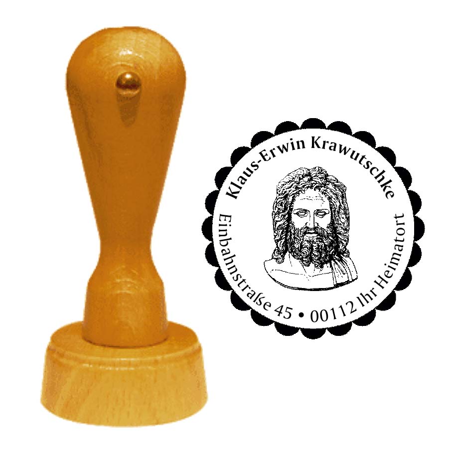 Adressenstempel « ZEUS » mit persönlichem Wunschtext