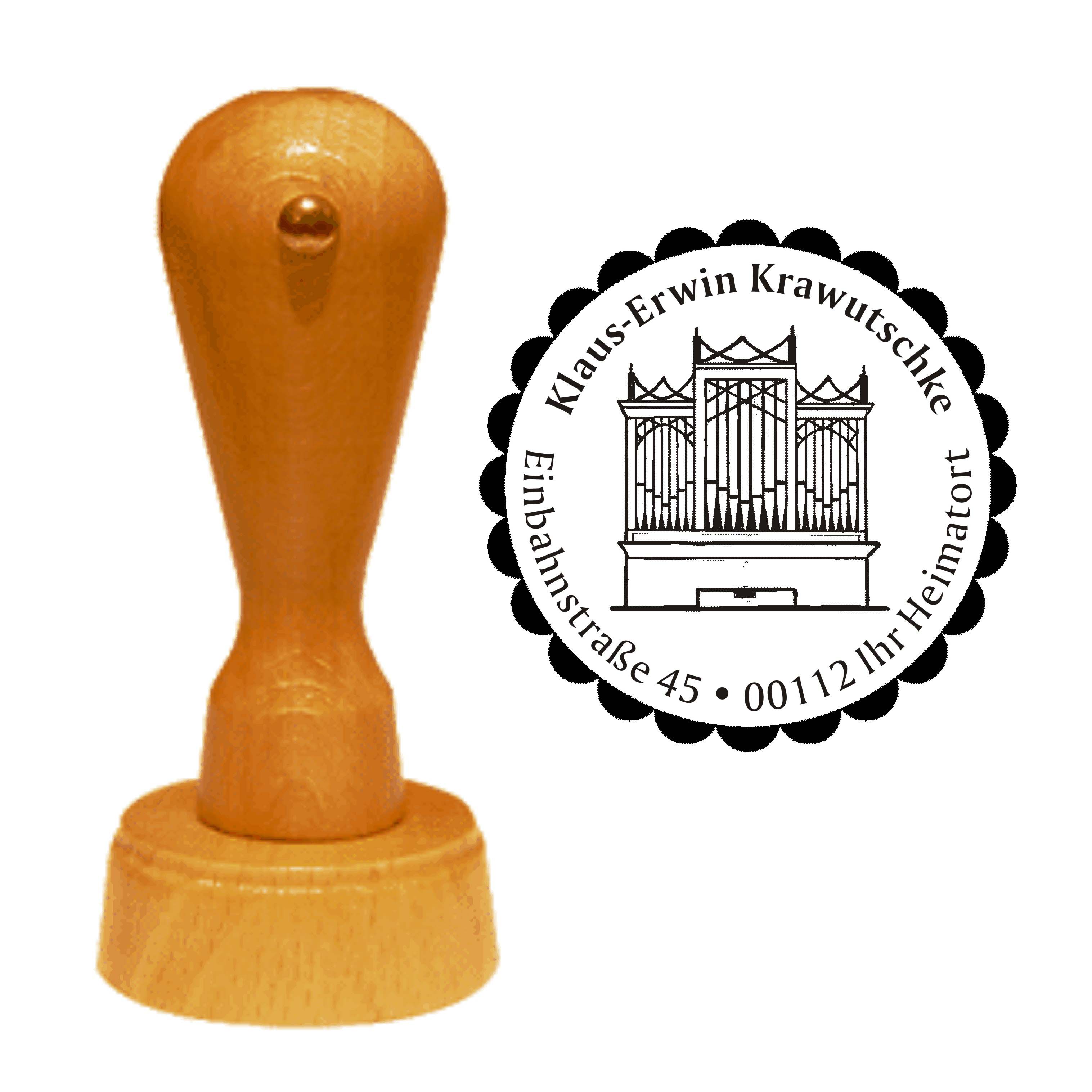 Adressenstempel « KIRCHENORGEL 02 » Stempel Ø 40 mm