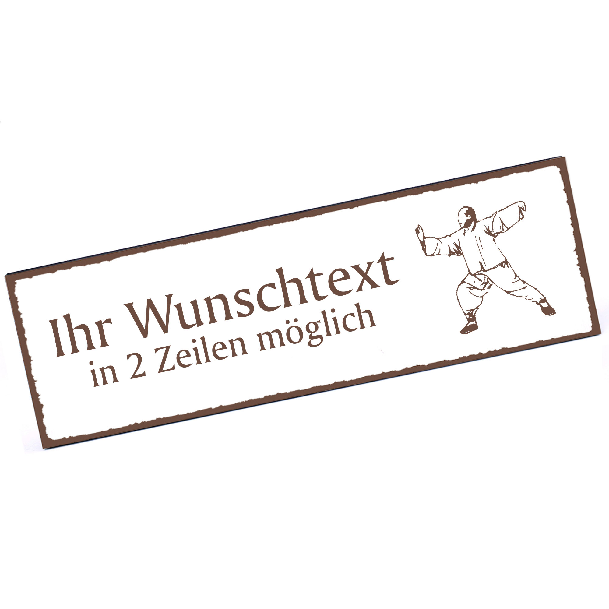 Türschild Taichi  Namensschild personalisiert mit Gravur - 150mm x 50mm - selbstklebend