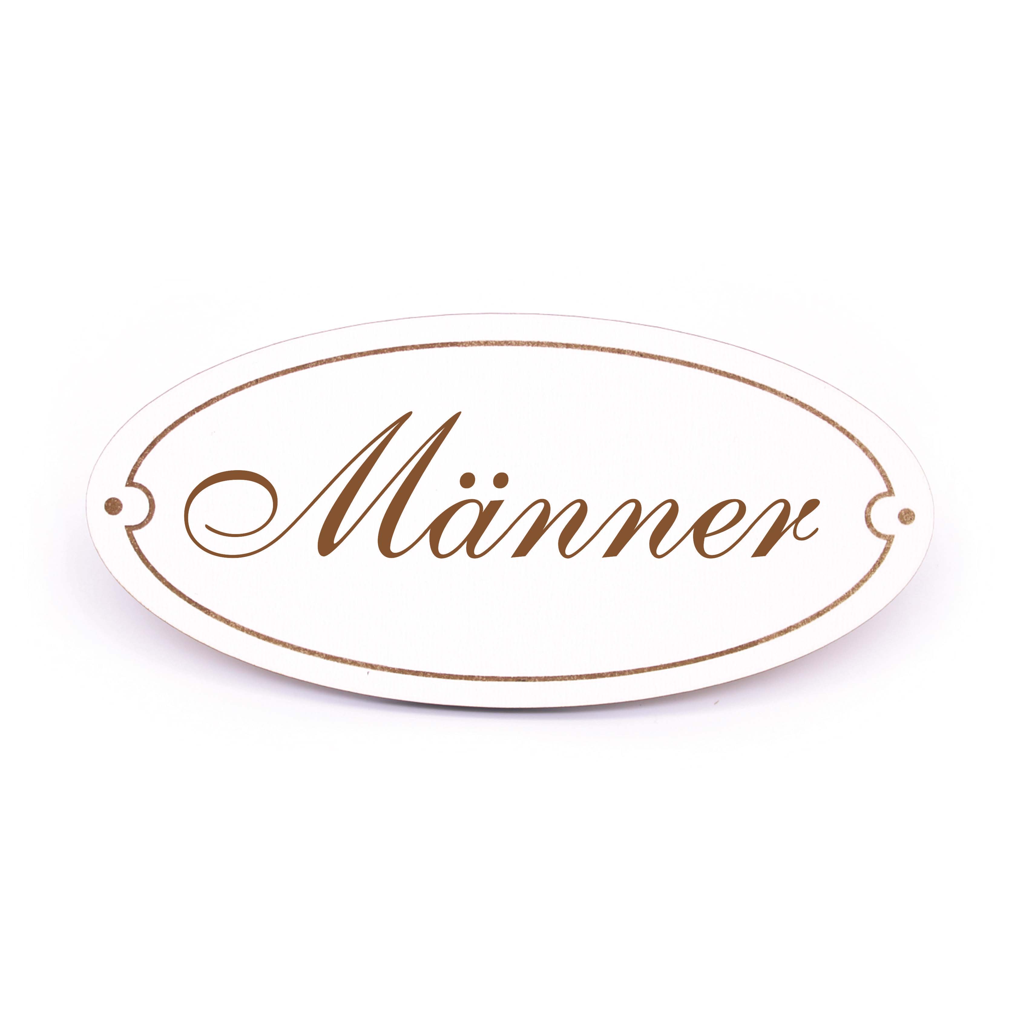 Ovales Türschild Männer - selbstklebend - 15 x 7 cm