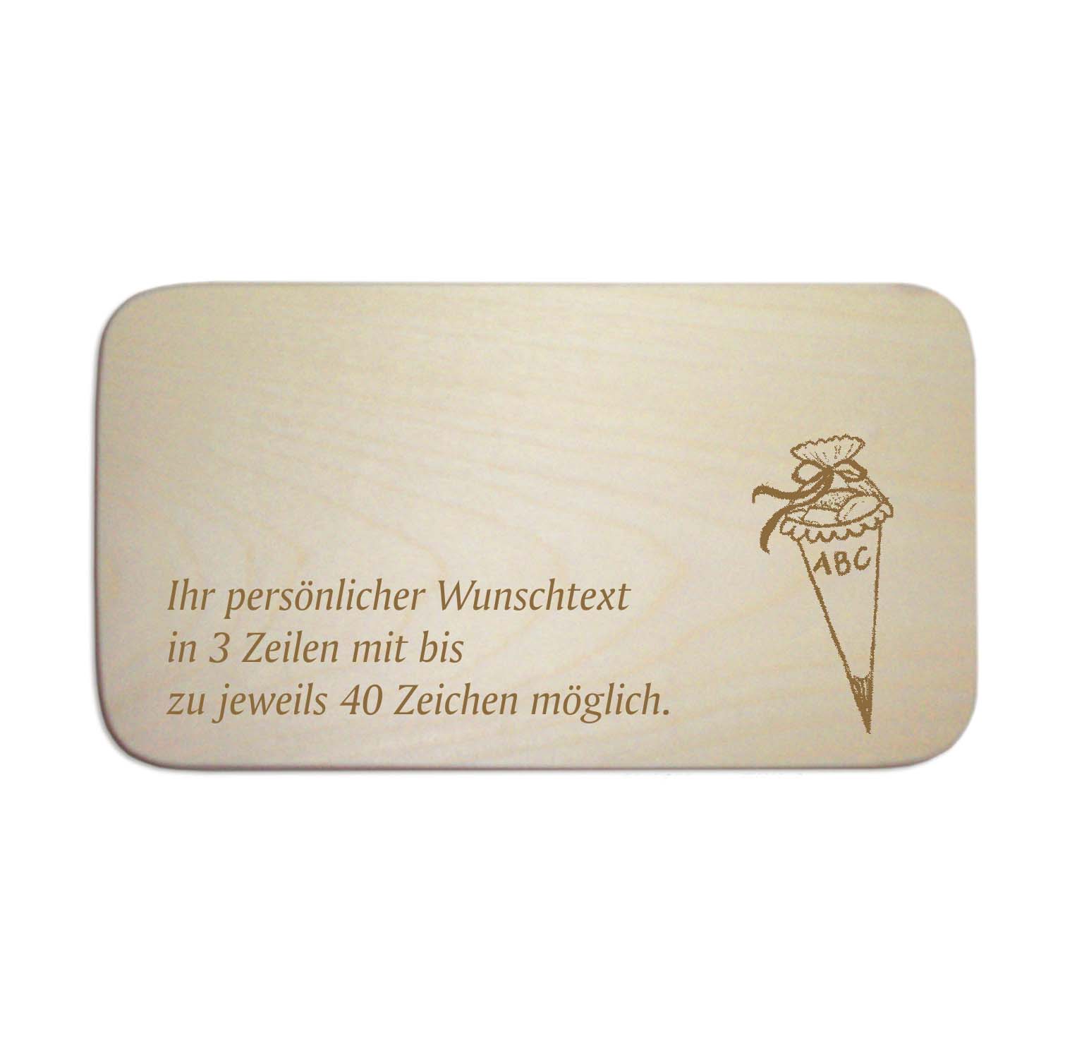 Frühstücksbrettchen « ZUCKERTÜTE » für Kinder - mit Wunschgravur