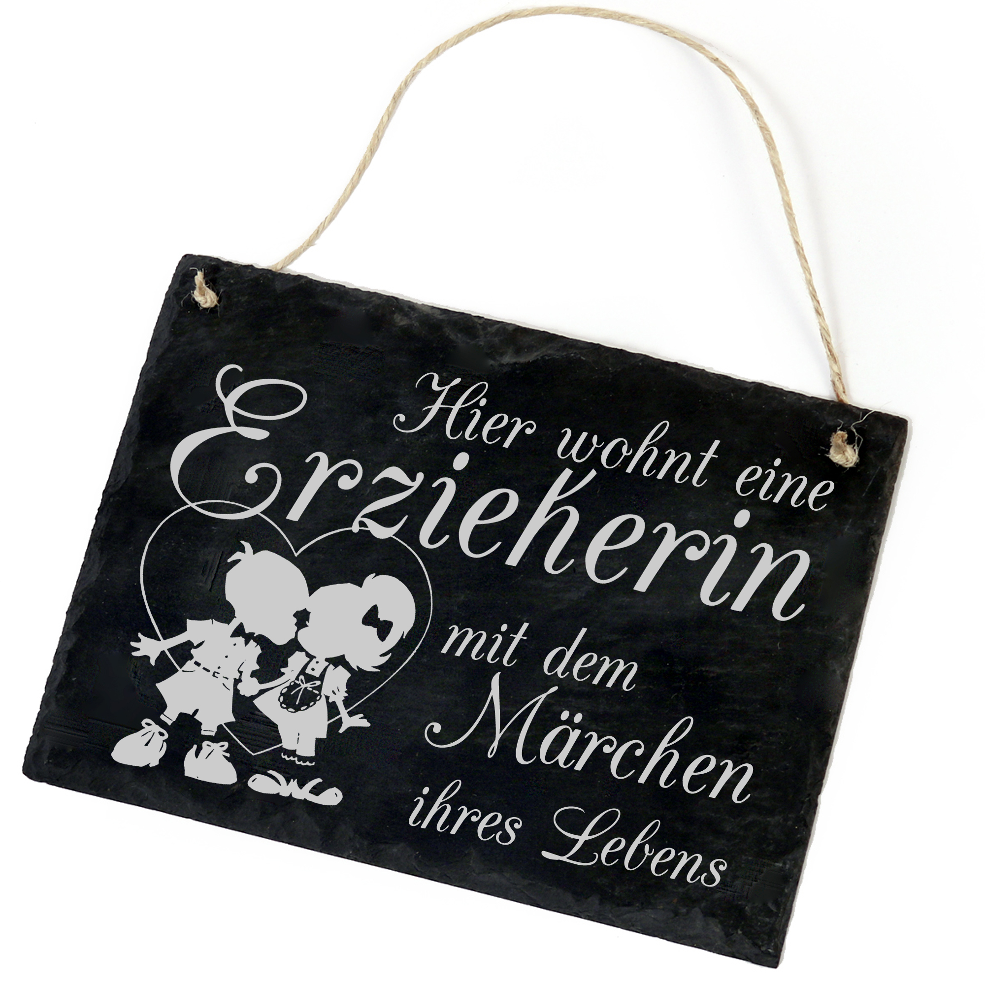 Türschild Schild Erzieherin - Hier wohnt eine Erzieherin - 22x16cm aus Schiefer