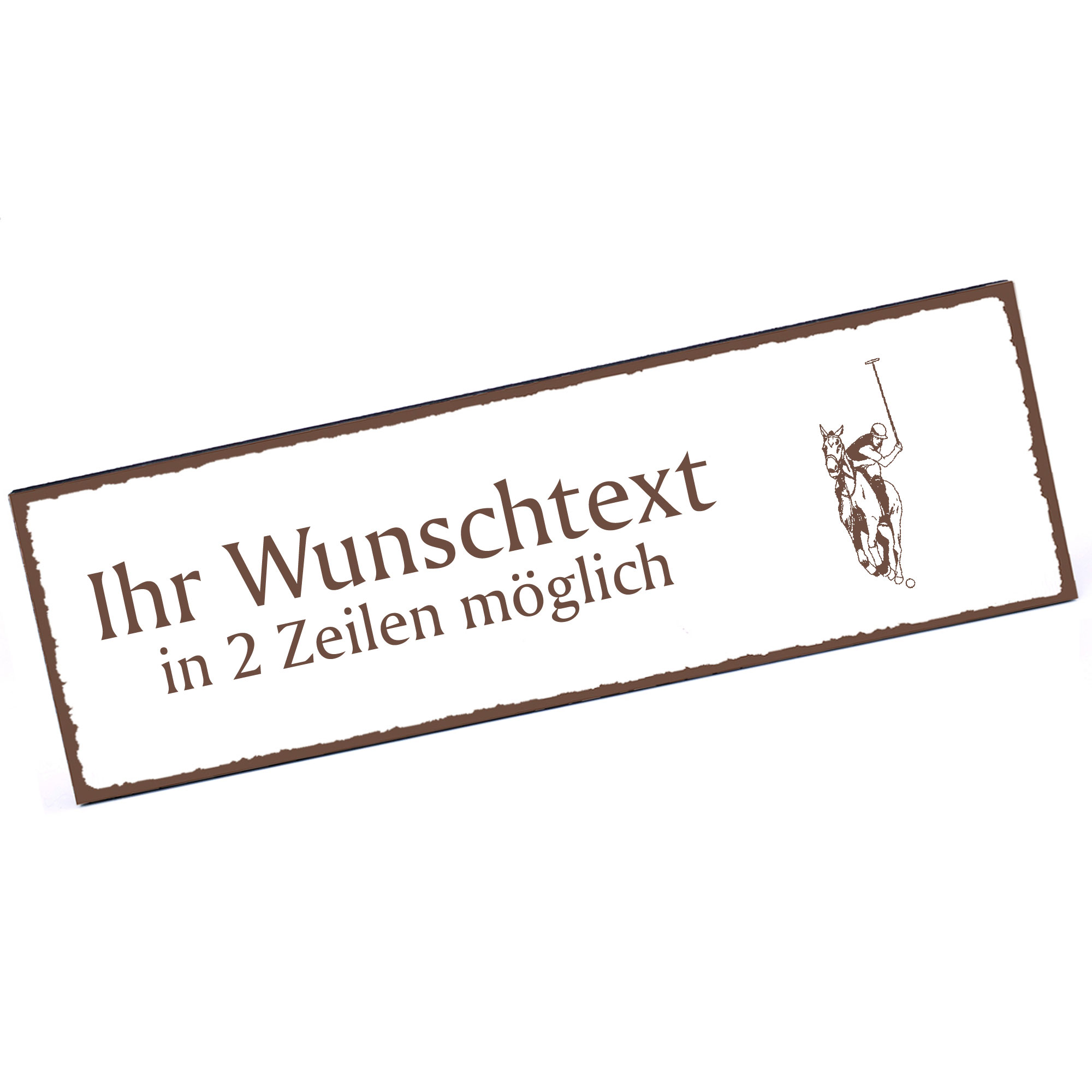Türschild Polo  Namensschild personalisiert mit Gravur - 150mm x 50mm - selbstklebend