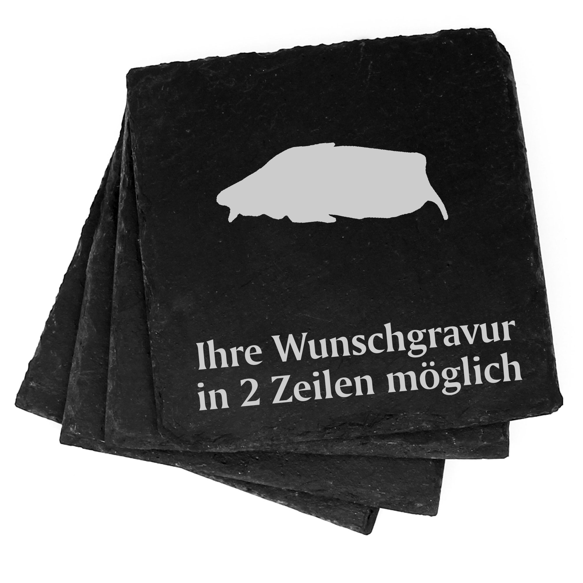 4x Insel Baltrum Deko Schiefer Untersetzer Wunschgravur Set - 11 x 11 cm