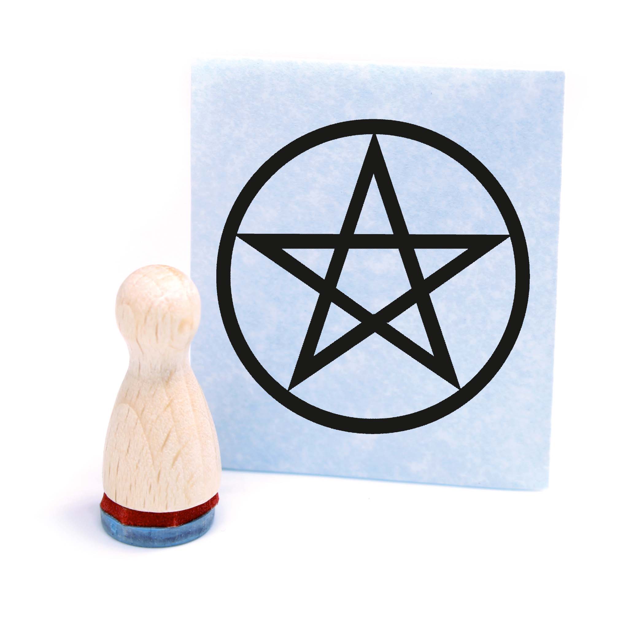 Ministempel Pentagramm - Holzstempel mini Motivstempel Ø12 mm