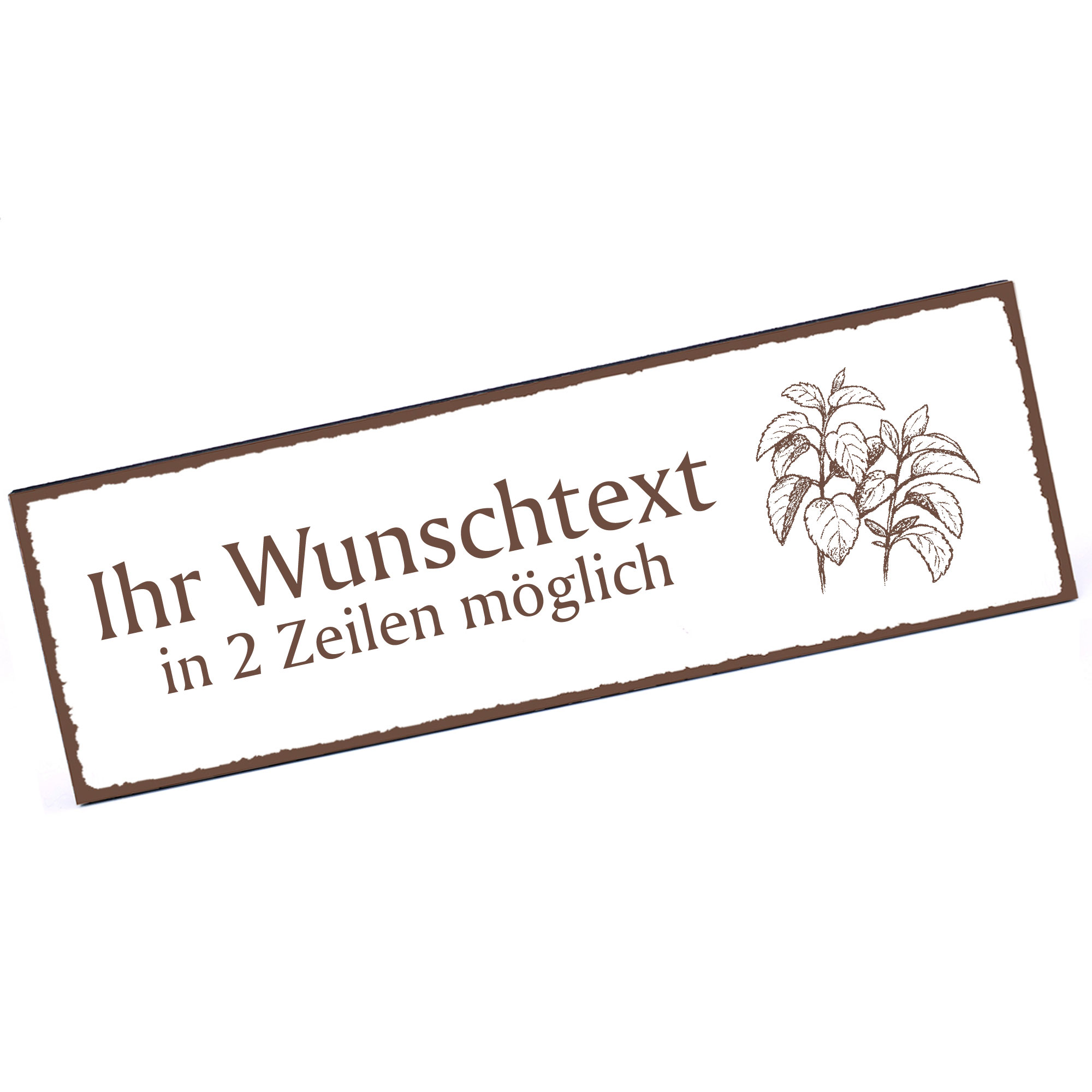 Türschild Minze  Namensschild personalisiert mit Gravur - 150mm x 50mm - selbstklebend