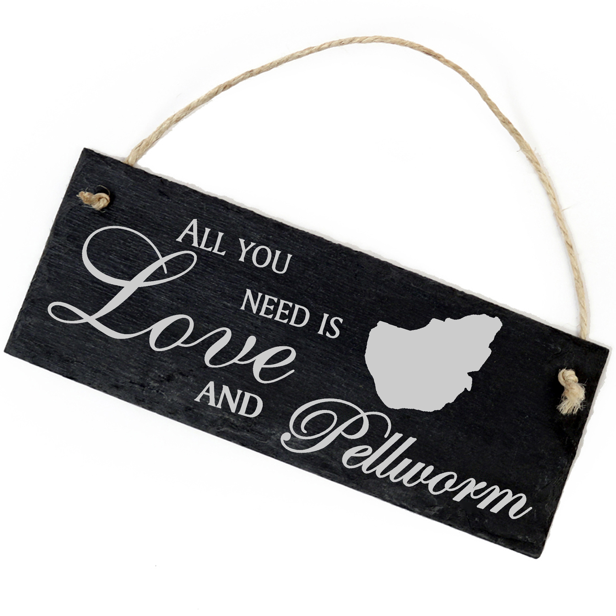 Schiefertafel Deko Insel Pellworm Schild 22 x 8 cm - All you need is Love and Pellworm