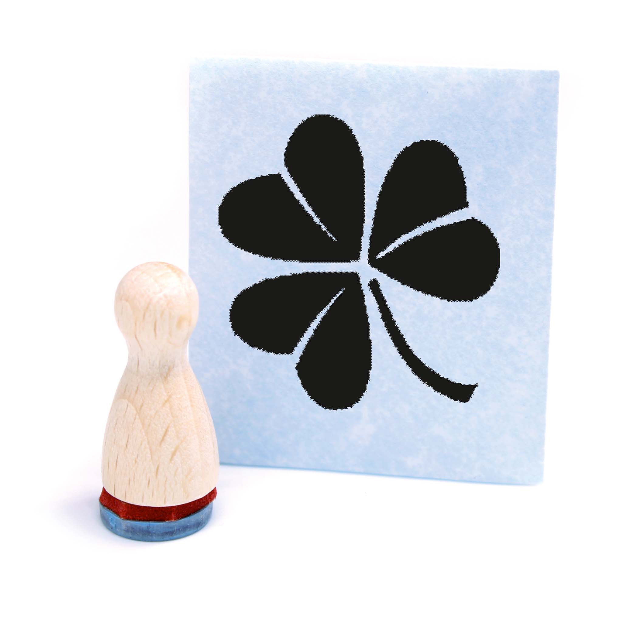 Ministempel Kleeblatt - Holzstempel mini Motivstempel Ø12 mm