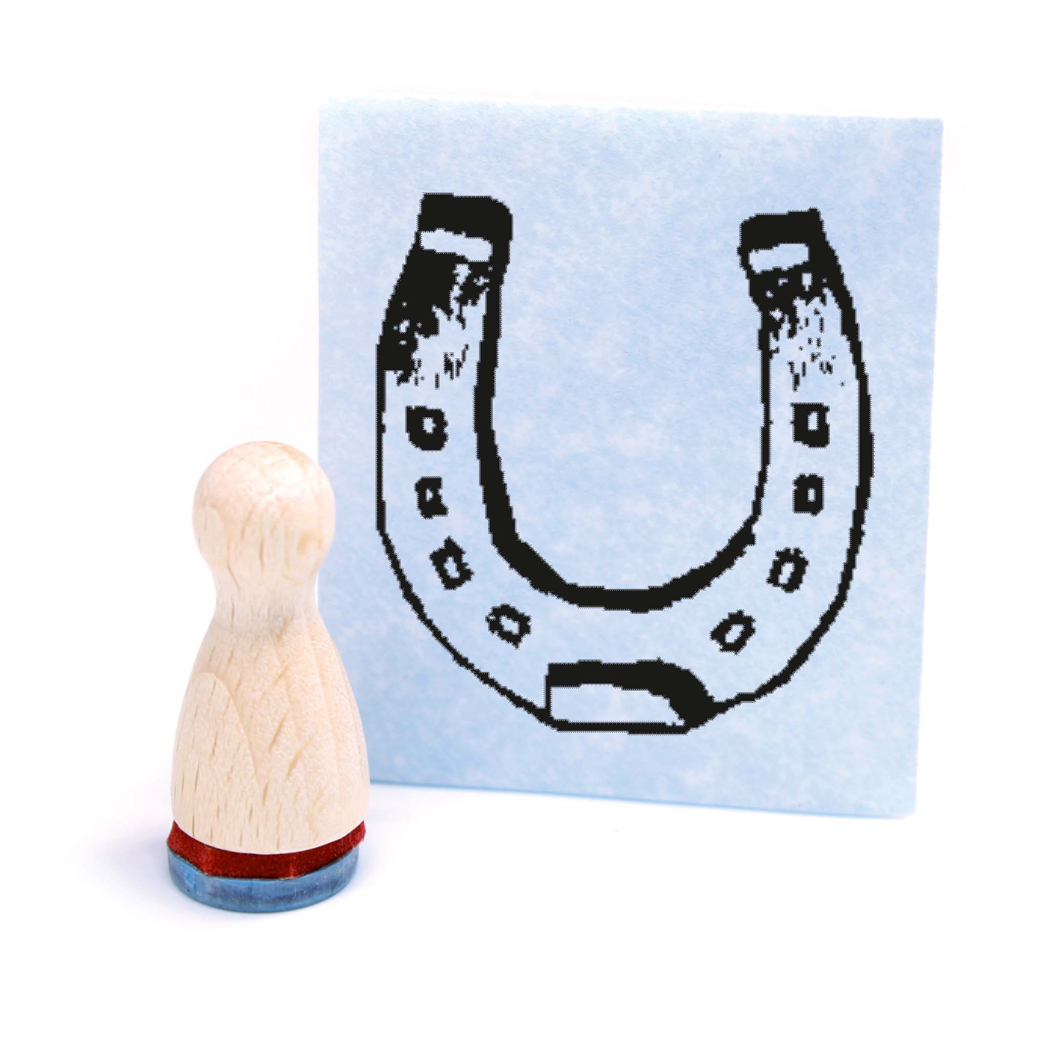 Ministempel Hufeisen - Holzstempel mini Motivstempel Ø12 mm