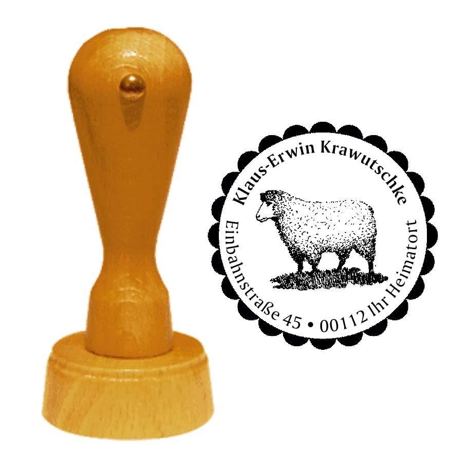 Adressenstempel « SCHAF 02 » mit persönlichem Wunschtext