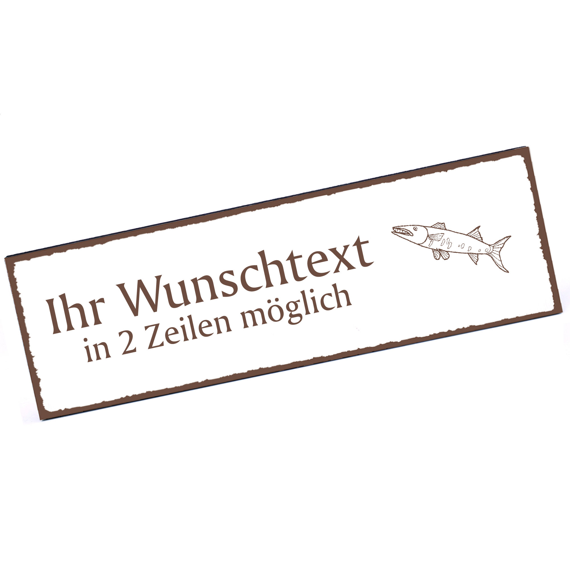 Türschild Barakuda  Namensschild personalisiert mit Gravur - 150mm x 50mm - selbstklebend