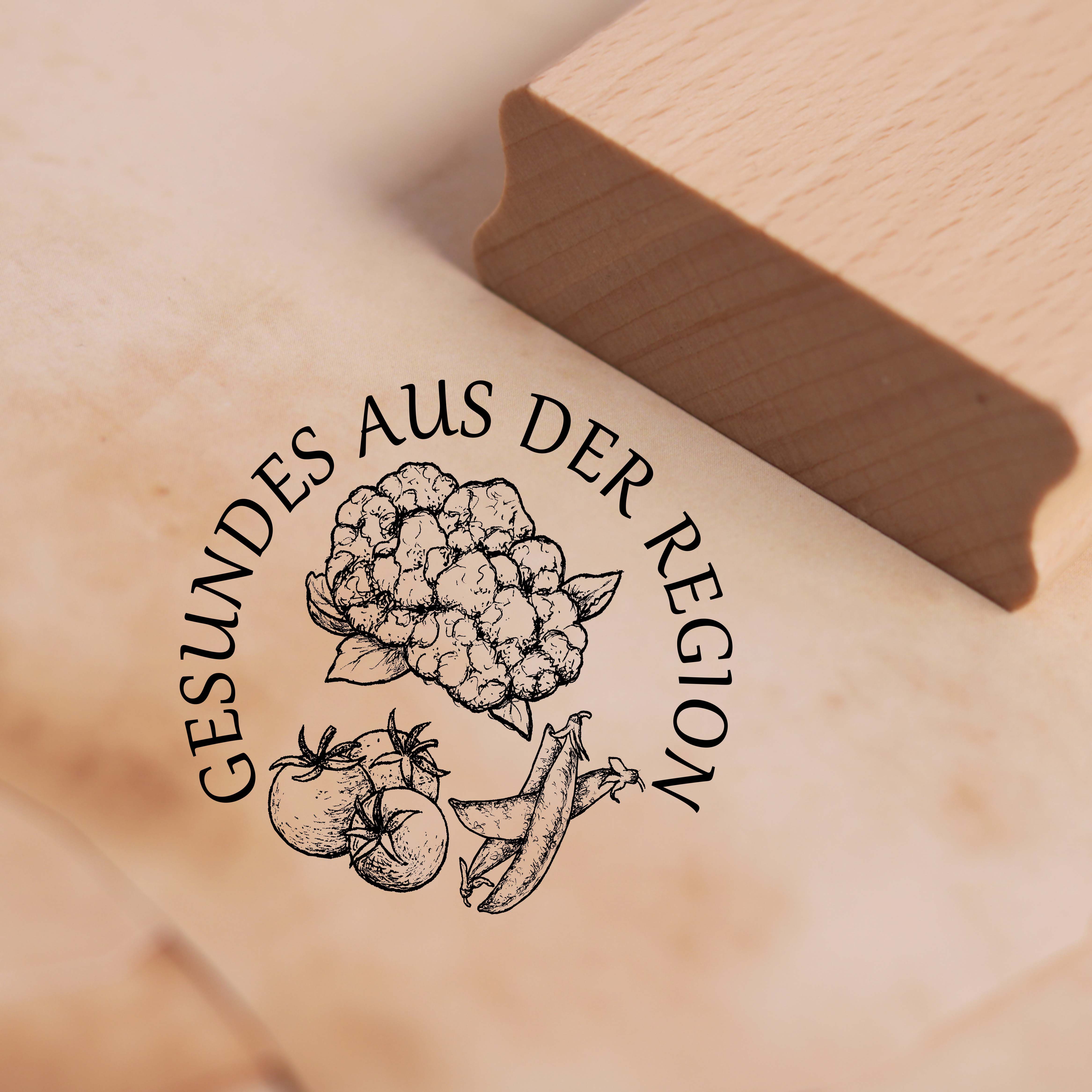 Motivstempel Gesundes aus der Region Stempel Gemüse 38mm x 38mm