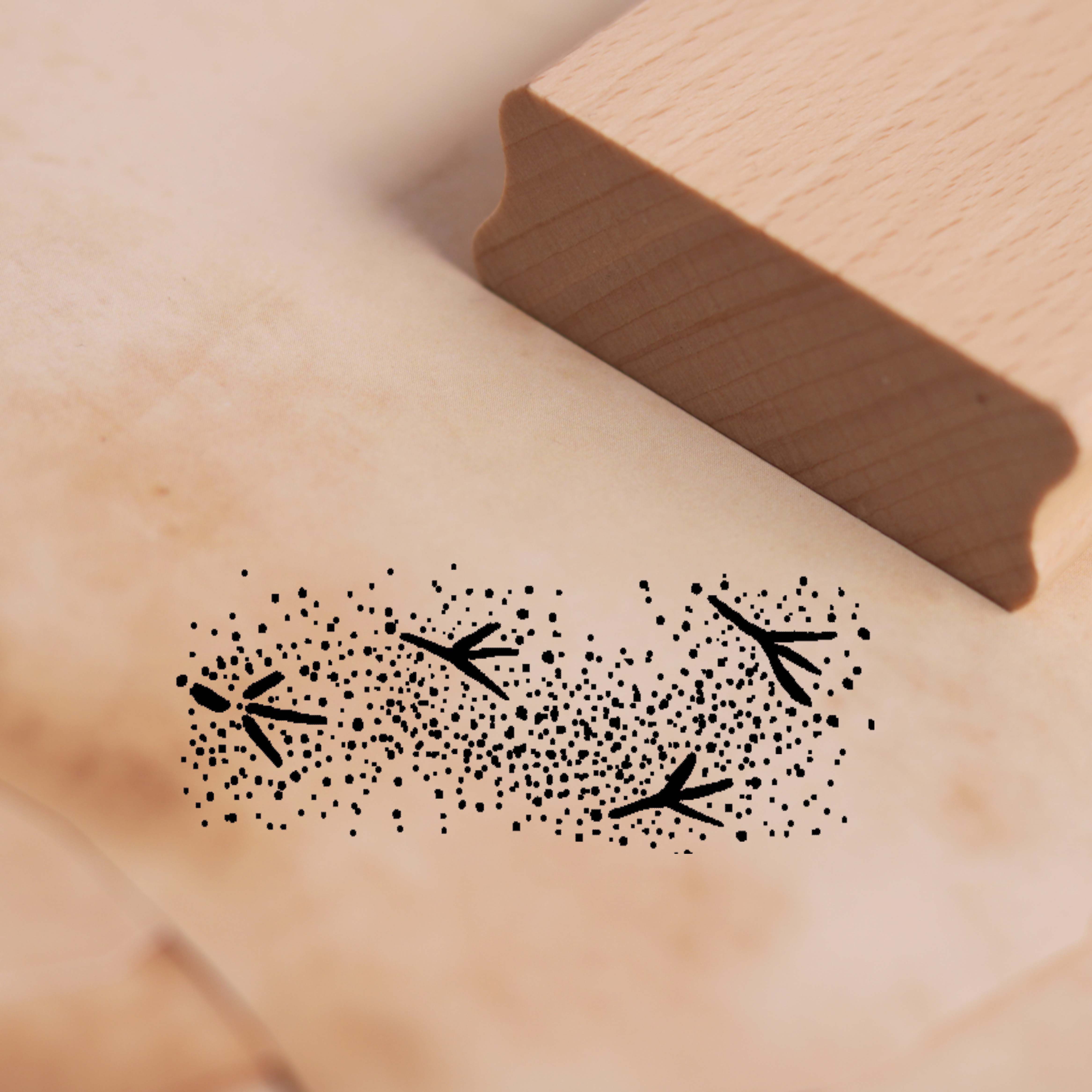 Motivstempel Vogelspuren im Sand Stempel 68mm x 28mm
