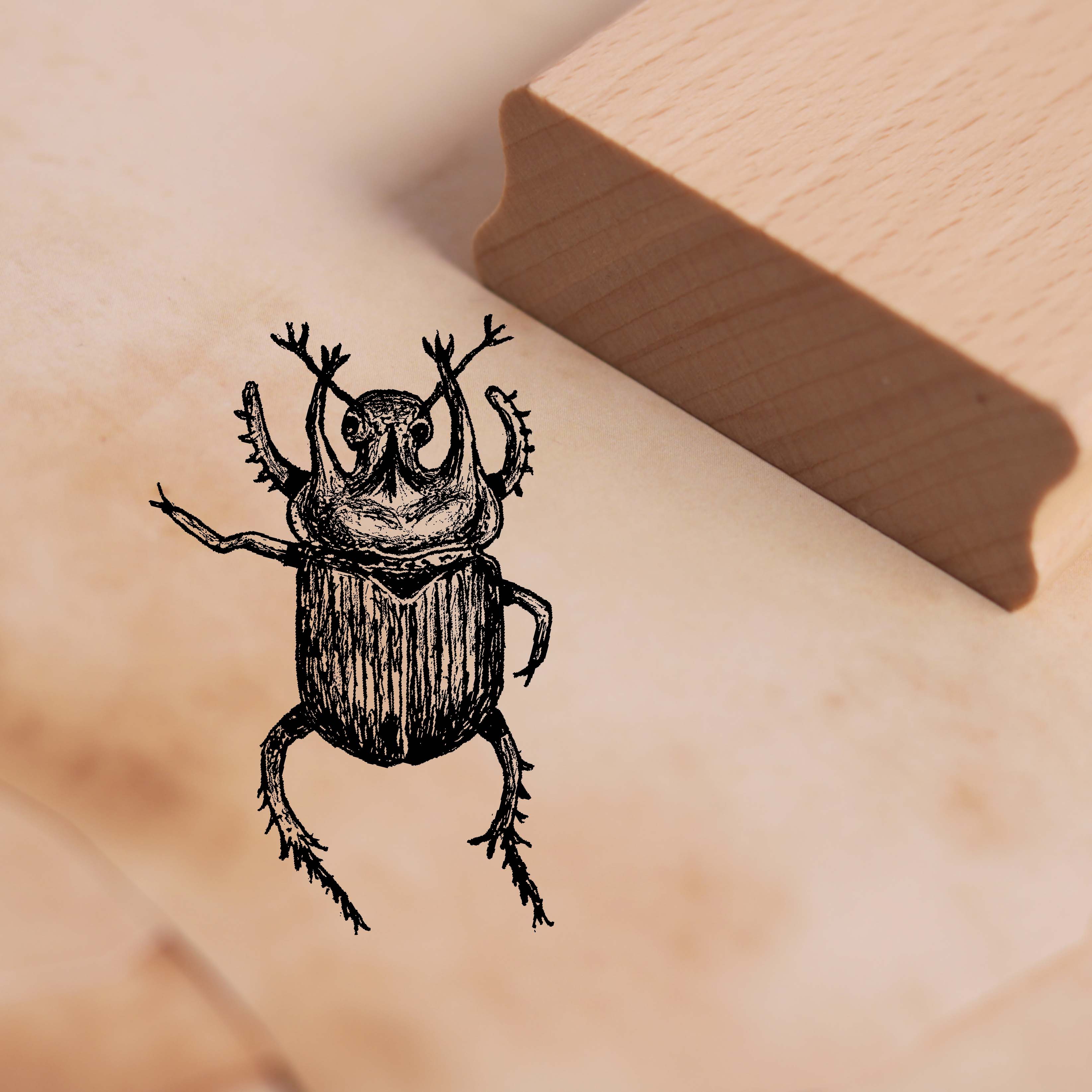 Motivstempel Stierkäfer - Stempel Holzstempel 38 x 58 mm