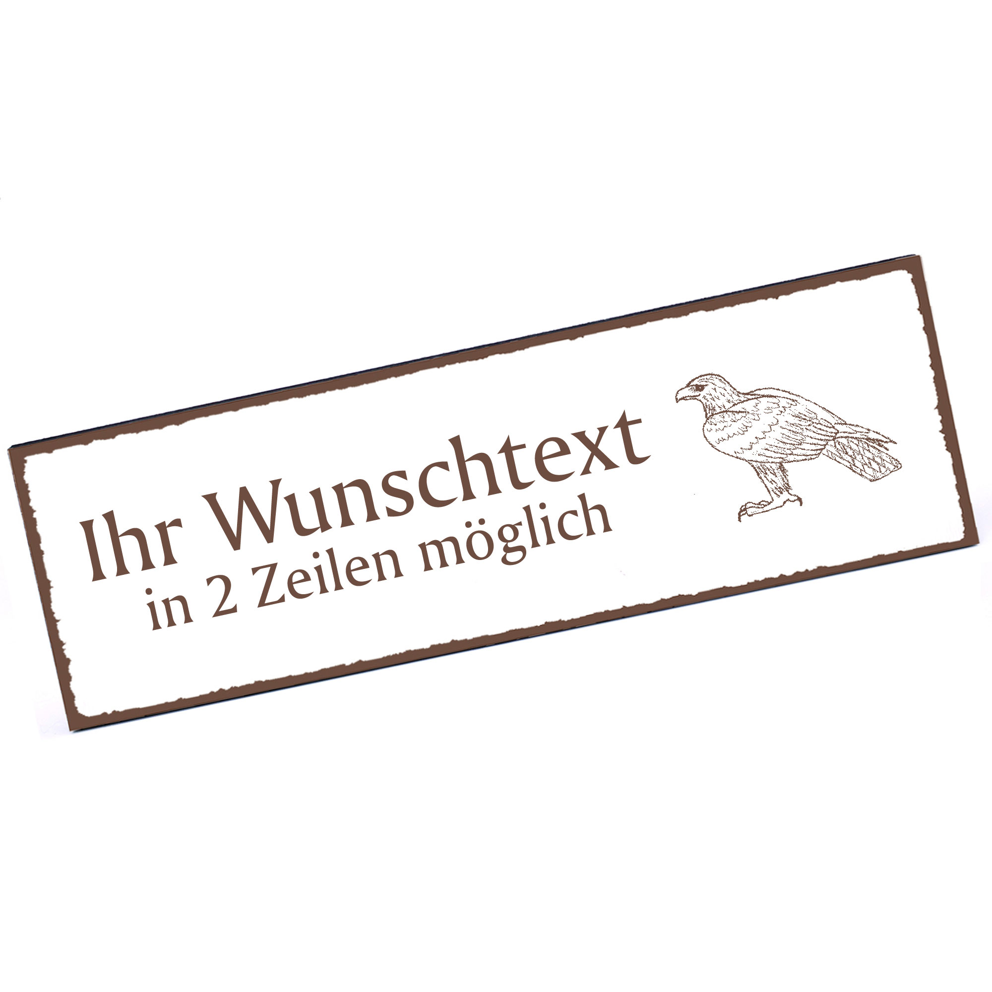 Türschild Steinadler  Namensschild personalisiert mit Gravur - 150mm x 50mm - selbstklebend