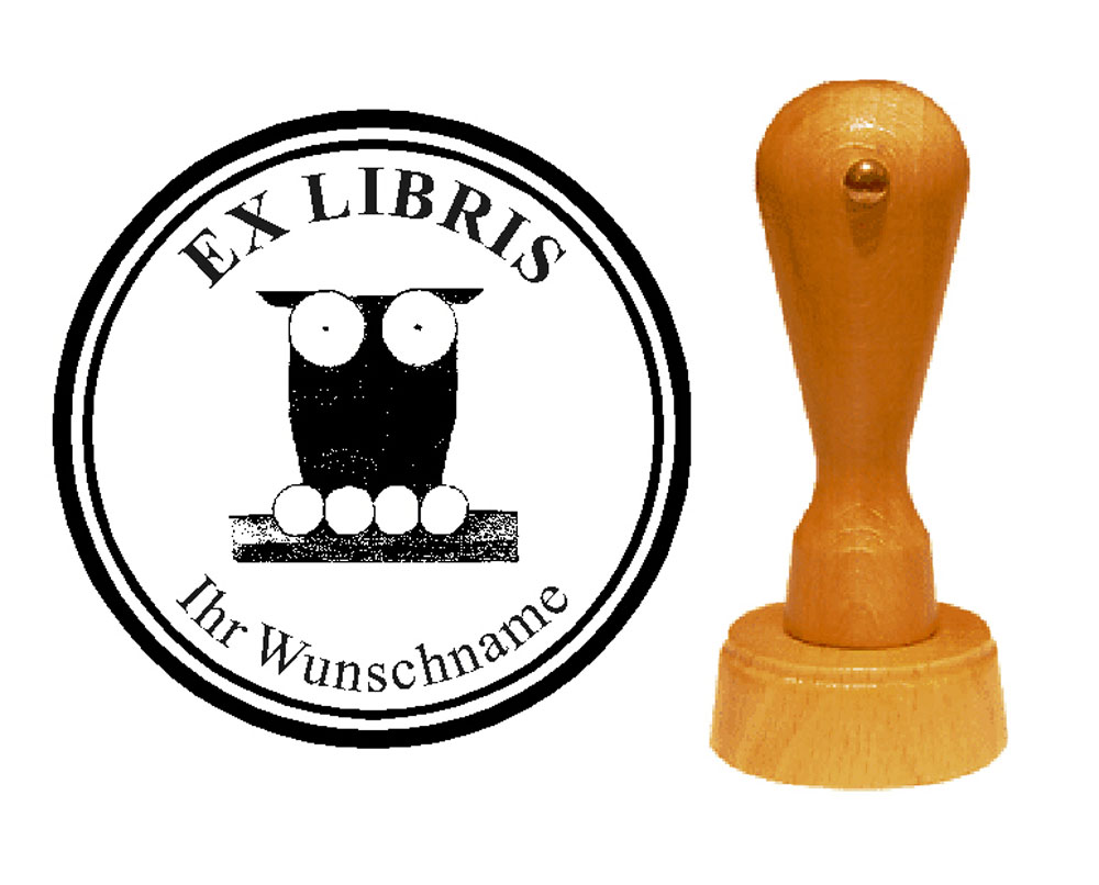 Ex Libris « Eule 08 » mit persönlichem Namen