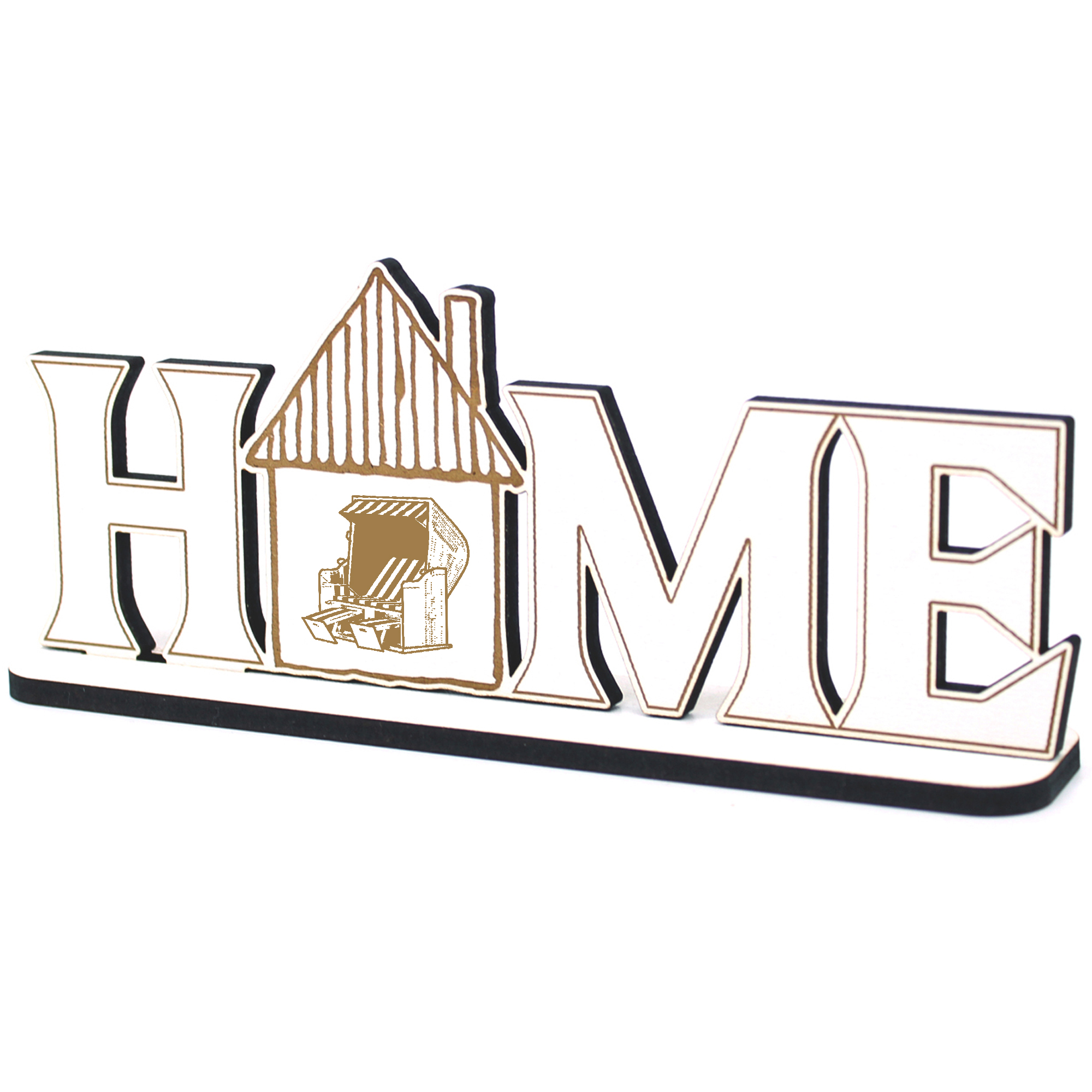 Deko Home Aufsteller Holz - Strandkorb - 28x12 cm Holzdeko