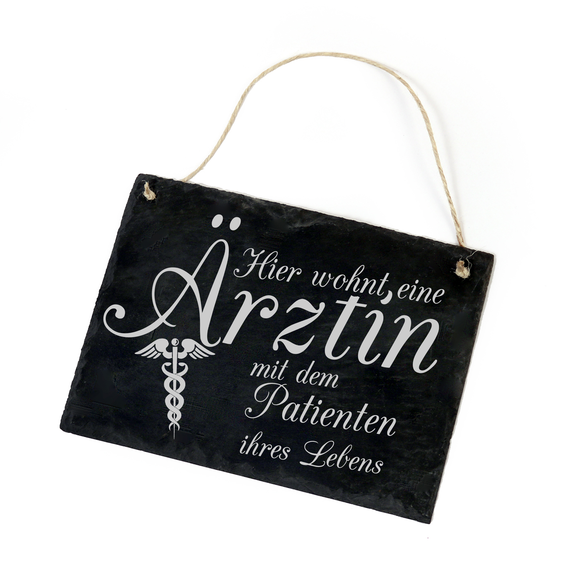 Türschild Schild Ärztin - Hier wohnt eine Ärztin - 22x16cm aus Schiefer