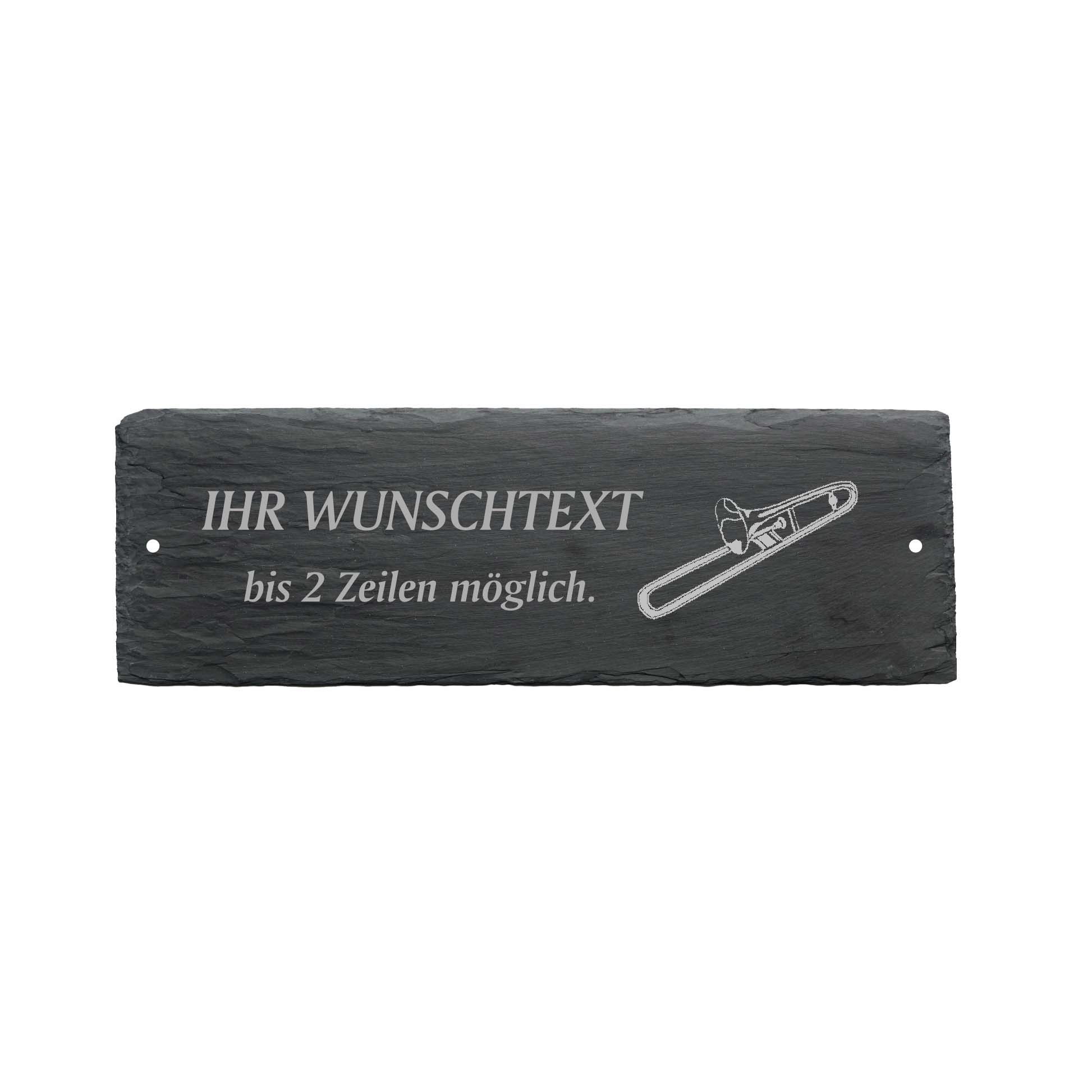Türschild « POSAUNE » ca. 22 x 8 cm - aus Schiefer
