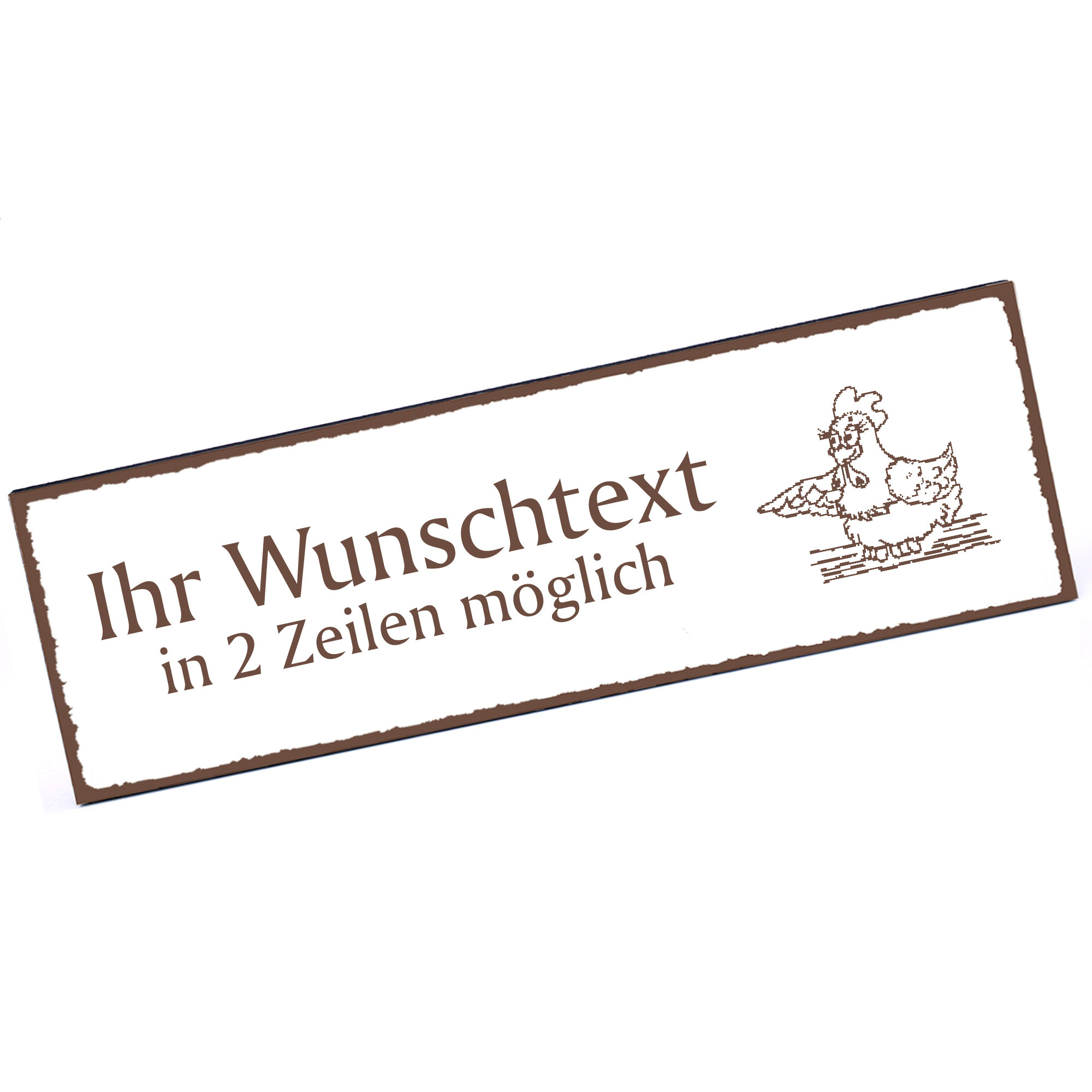 Türschild niedliche Henne  Namensschild personalisiert mit Gravur - 150mm x 50mm - selbstklebend