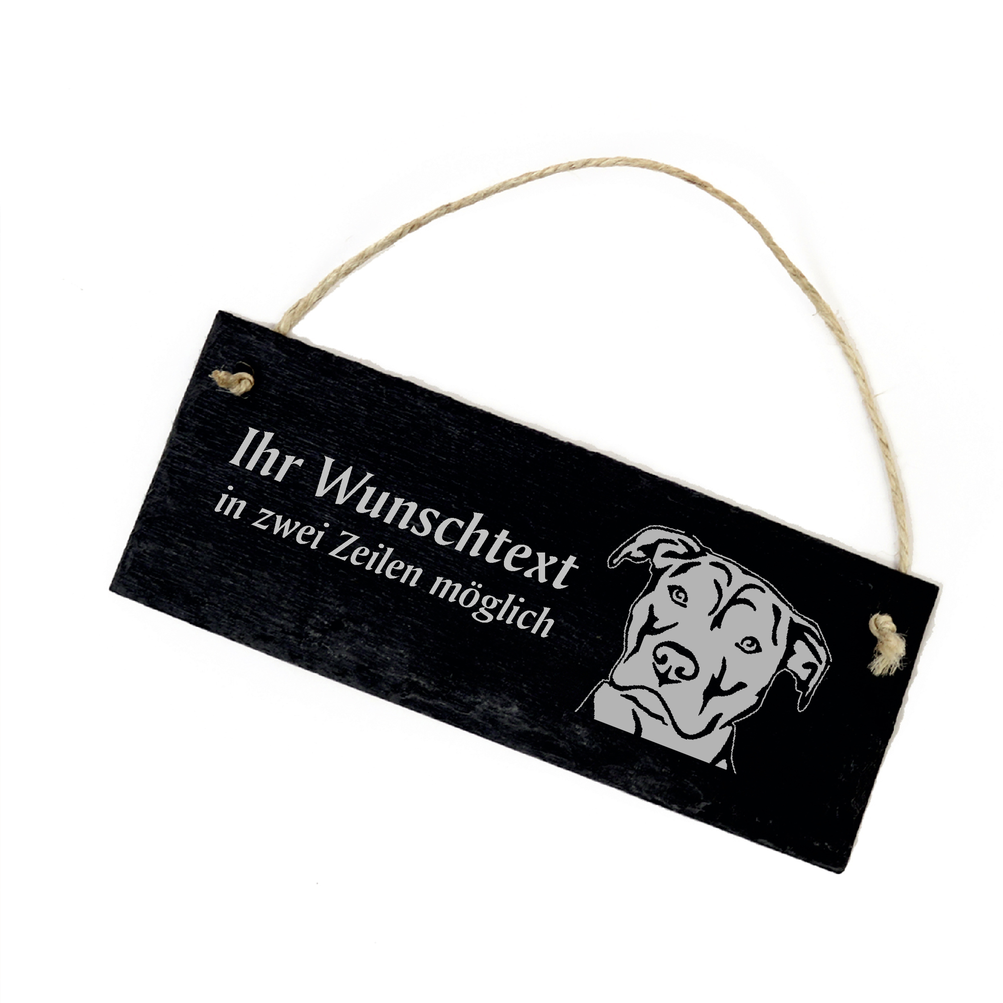 Hundeschild American Stafford Terrier Türschild  Schiefer - personalisiert - 22cm x 8cm