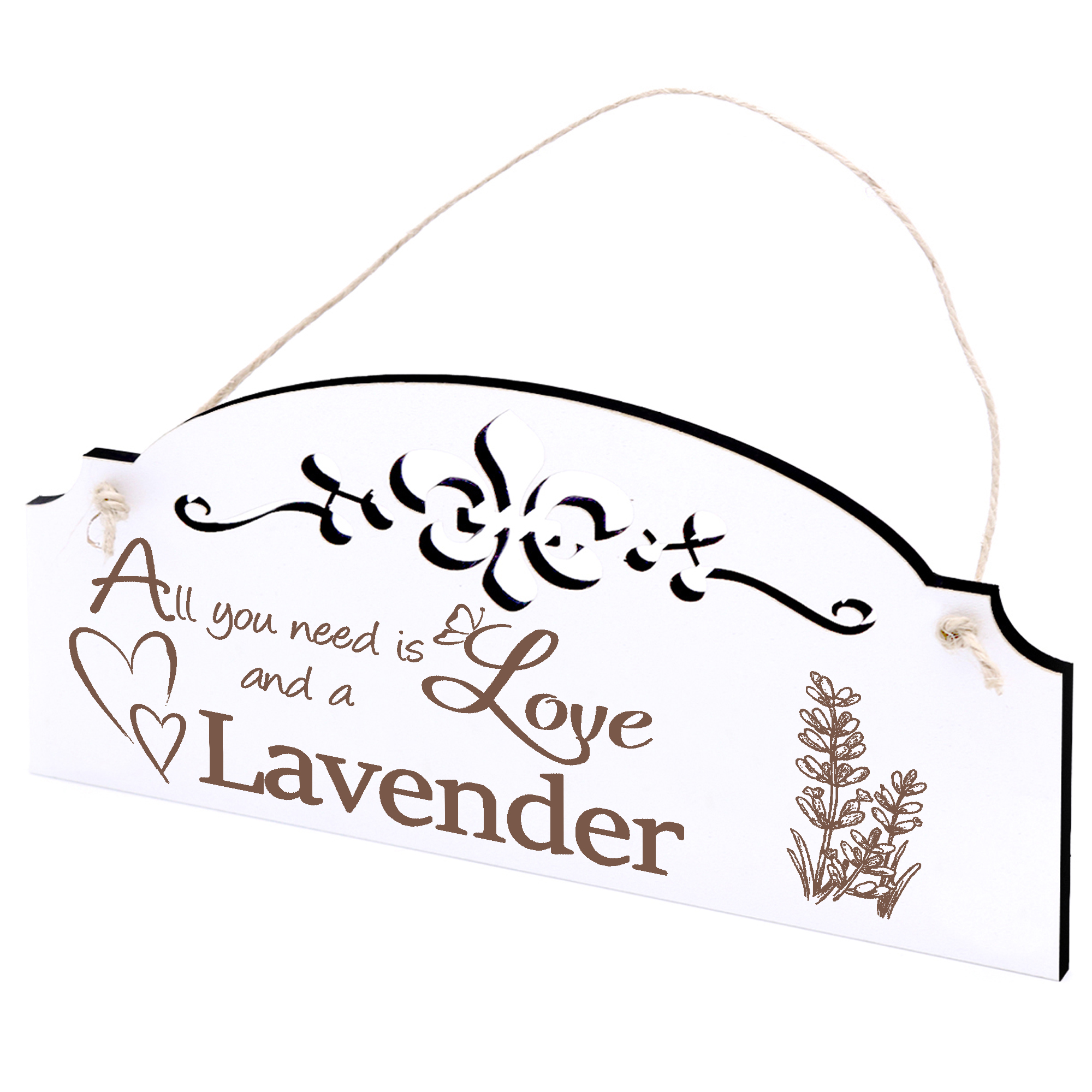 Schild Lavendel Deko 20x10cm - All you need is Love and a Lavender - Holz
