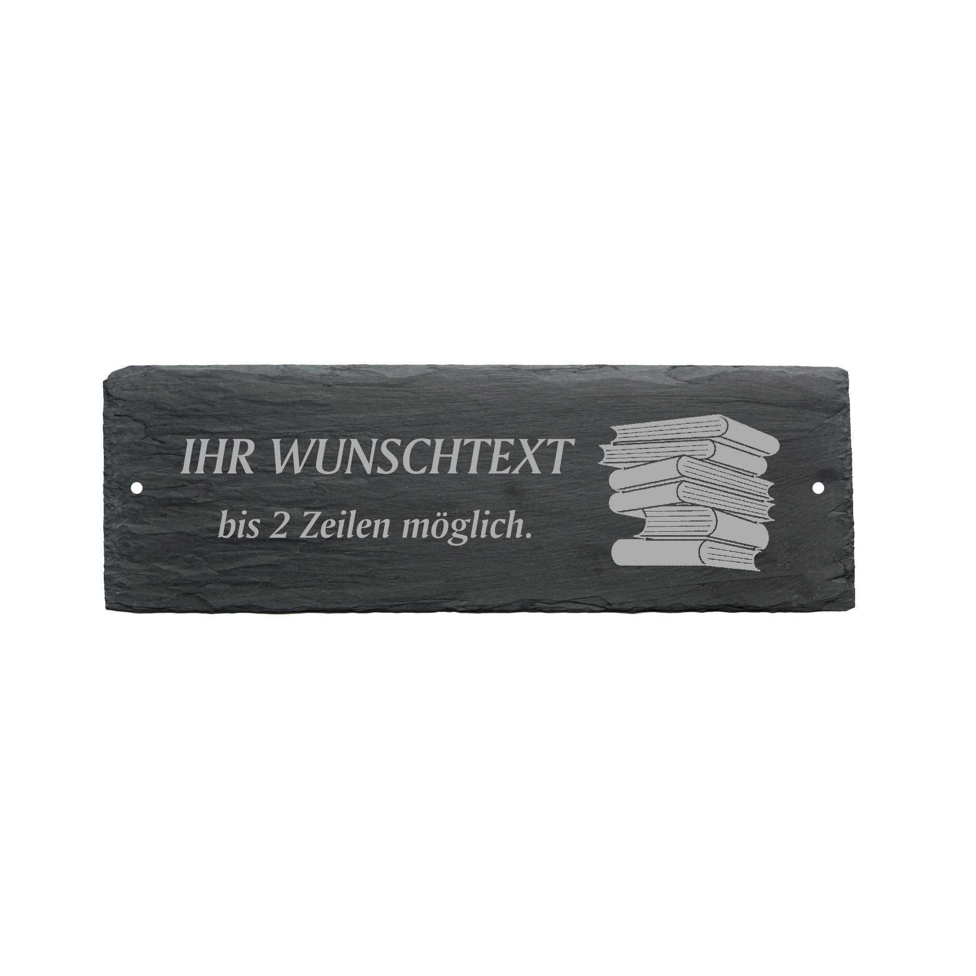 Türschild « BÜCHERSTAPEL » ca. 22 x 8 cm - aus Schiefer