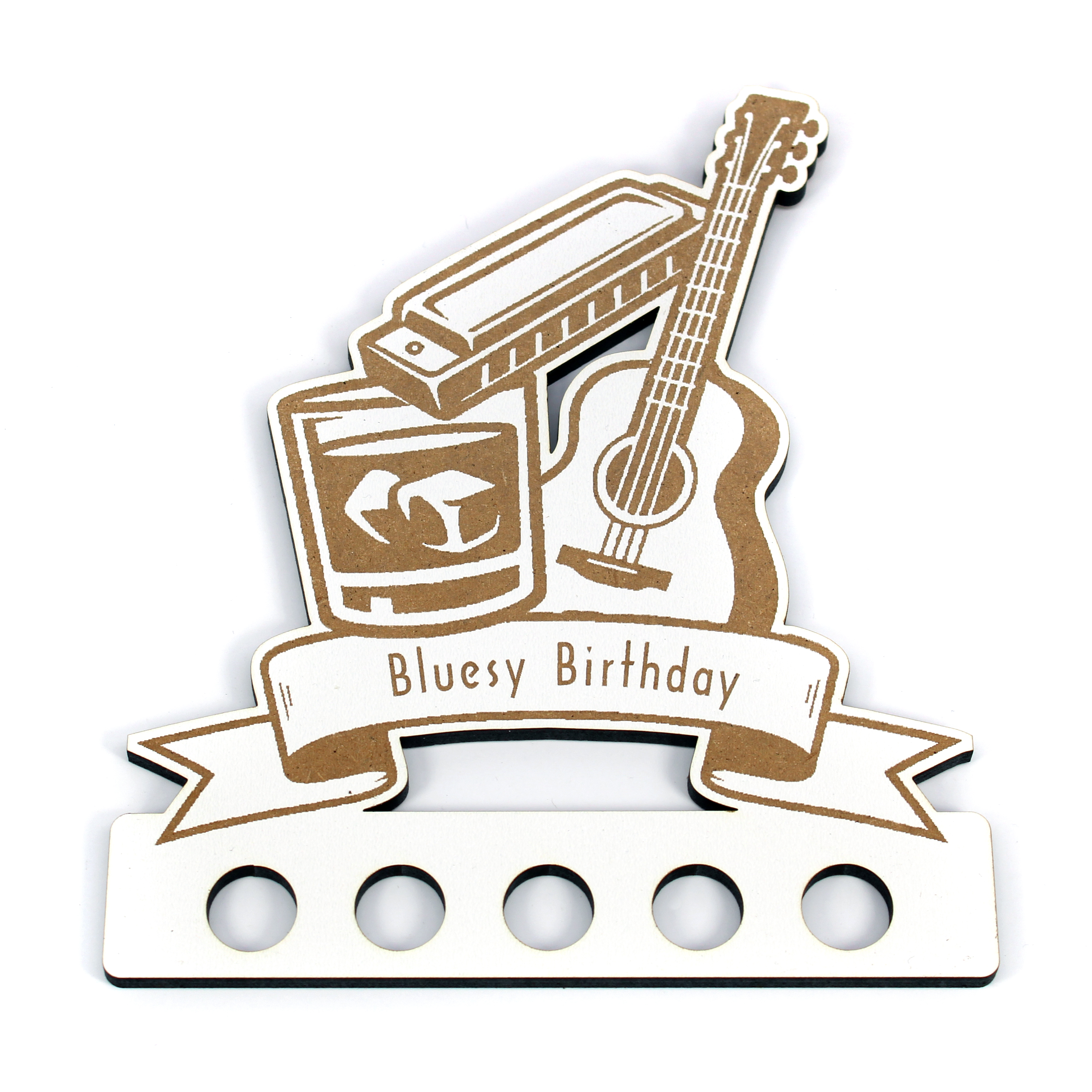 Geldgeschenk Blues Geburtstag - Bluesy Birthday - Mundharmonika, Akustikgitarre & Whiskeyglas
