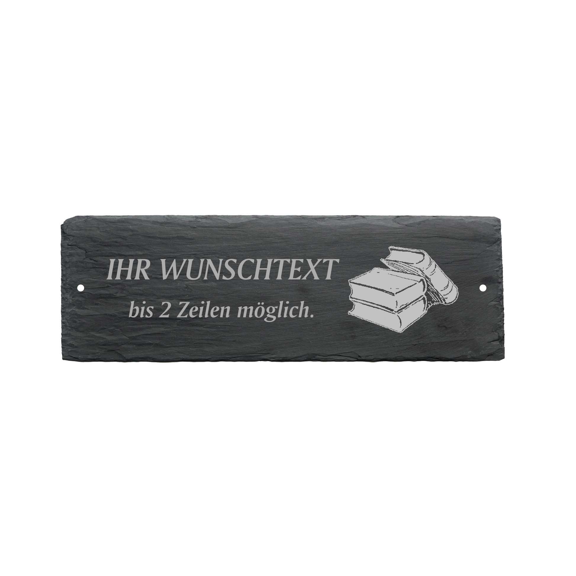 Türschild « BÜCHER » ca. 22 x 8 cm - aus Schiefer