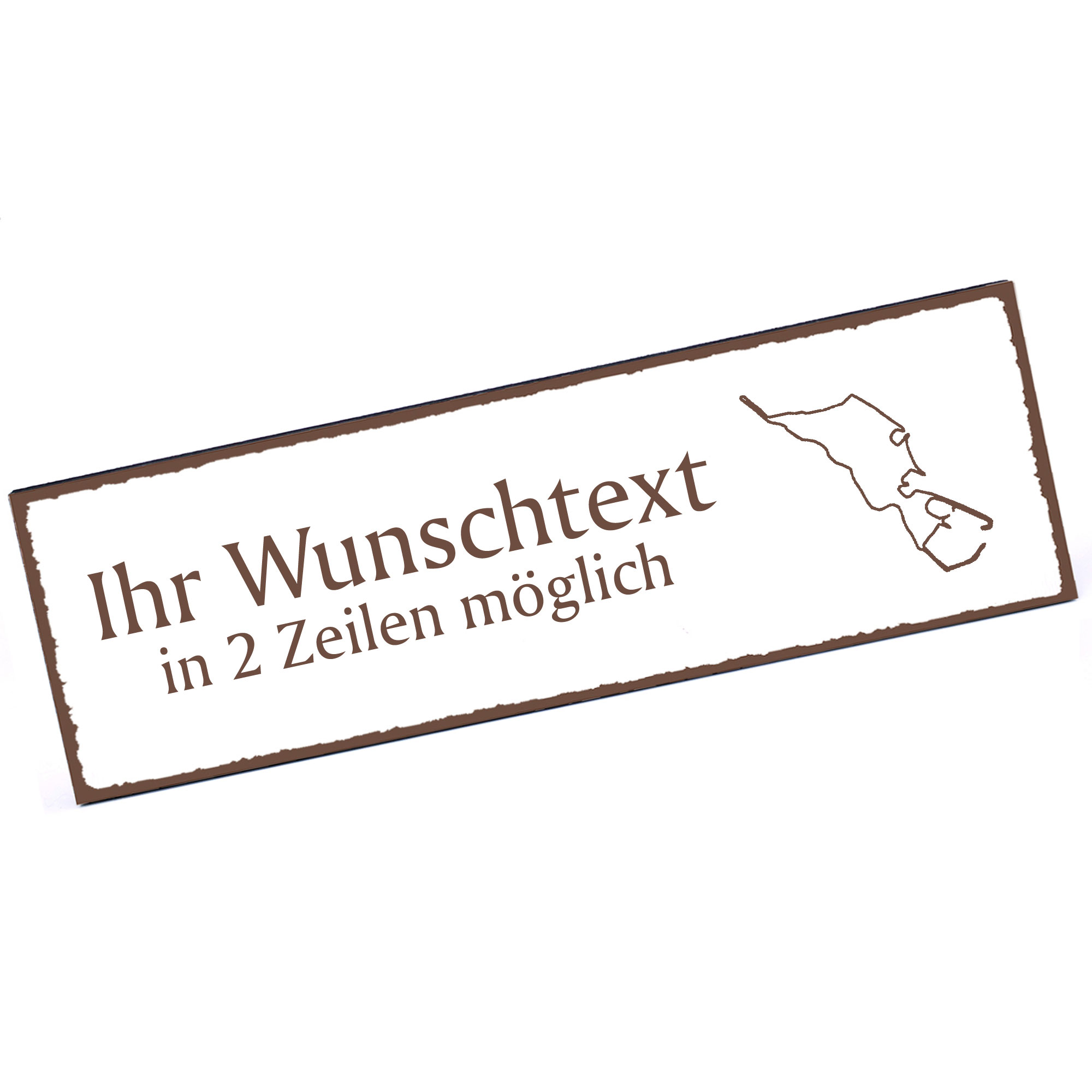 Türschild Insel Helgoland  Namensschild personalisiert mit Gravur - 150mm x 50mm - selbstklebend