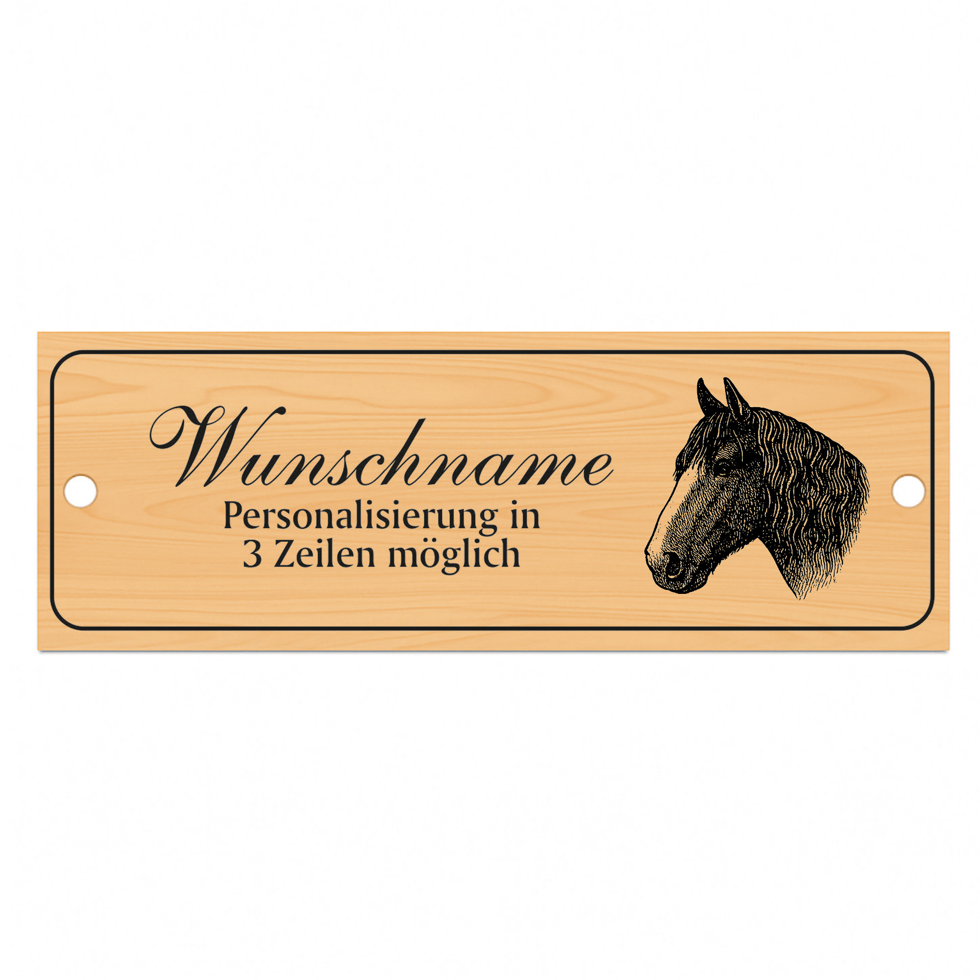 Stallschild Shire Horse Shirehorse personalisierbar mit Wunschtext – Stalltafel Pferdeschild Pferdebox Holzoptik - 20×7,5 cm
