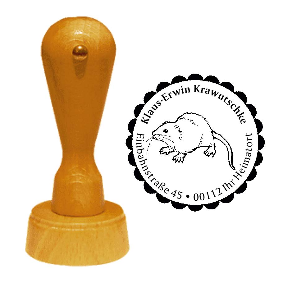 Adressenstempel « RATTE 01 » mit persönlichem Wunschtext