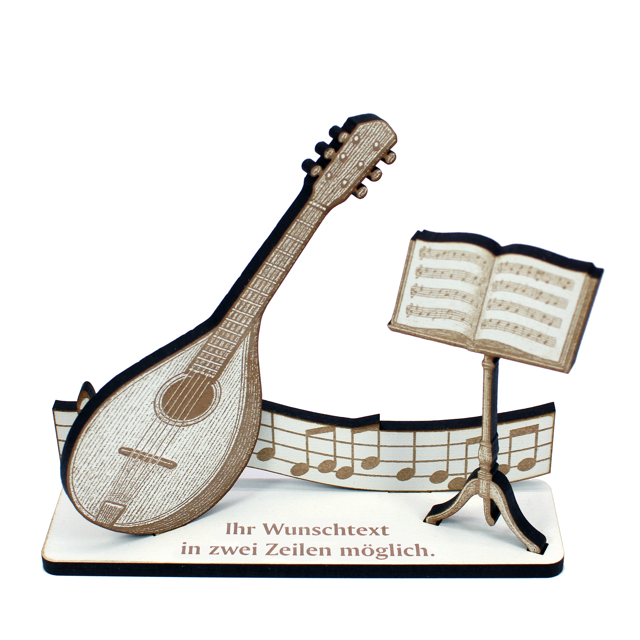 Dekoaufsteller Mandoline – Geschenk für Musiker mit Wunschtext - Mandolinist & Mandolinistin  –  Geldgeschenk