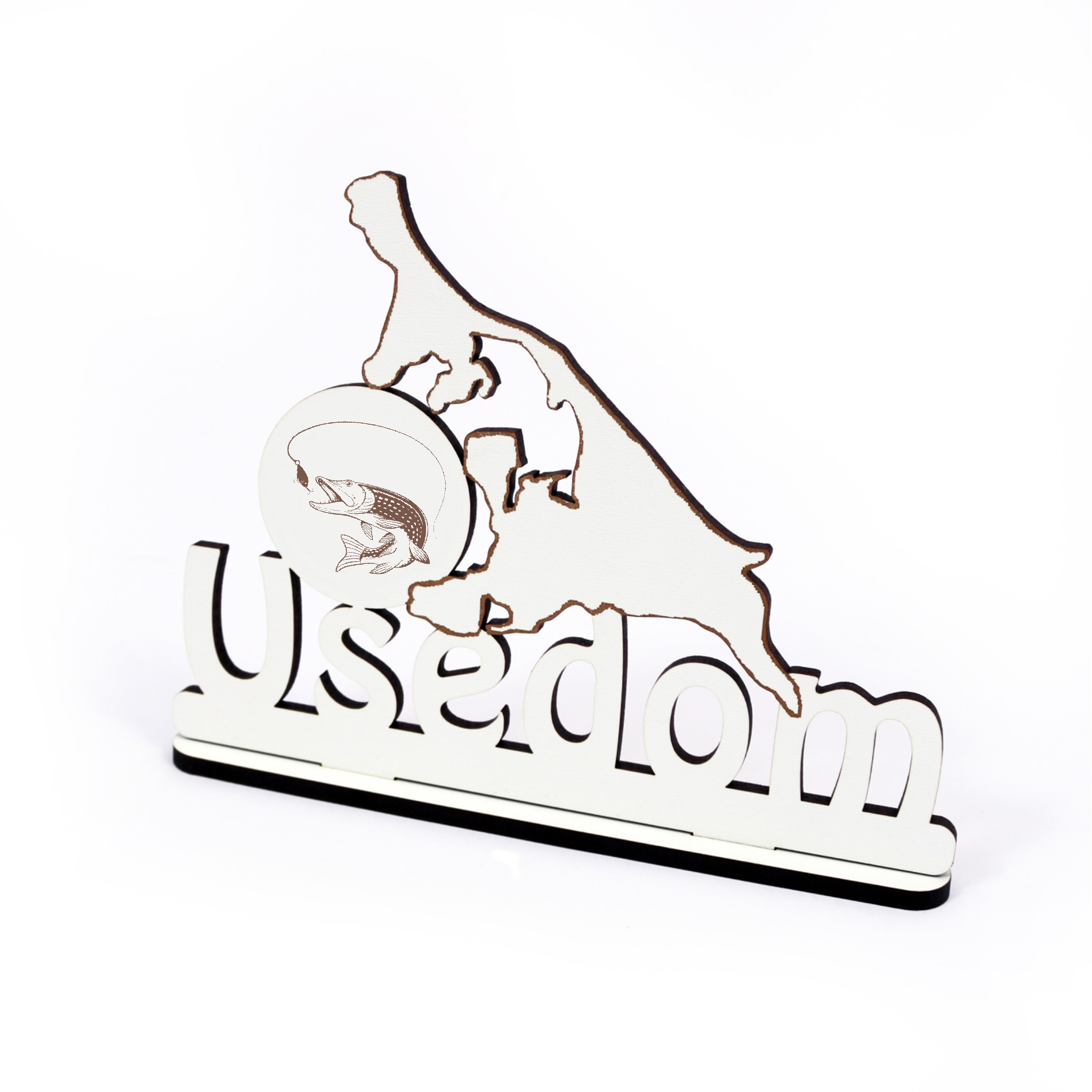 Schild « INSEL USEDOM - FISCH » zum Hinstellen