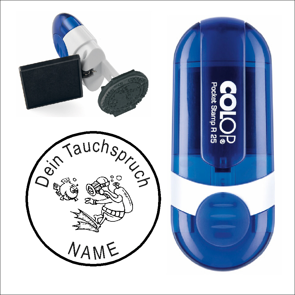 Taucherstempel « Taucher und Fisch 2 »