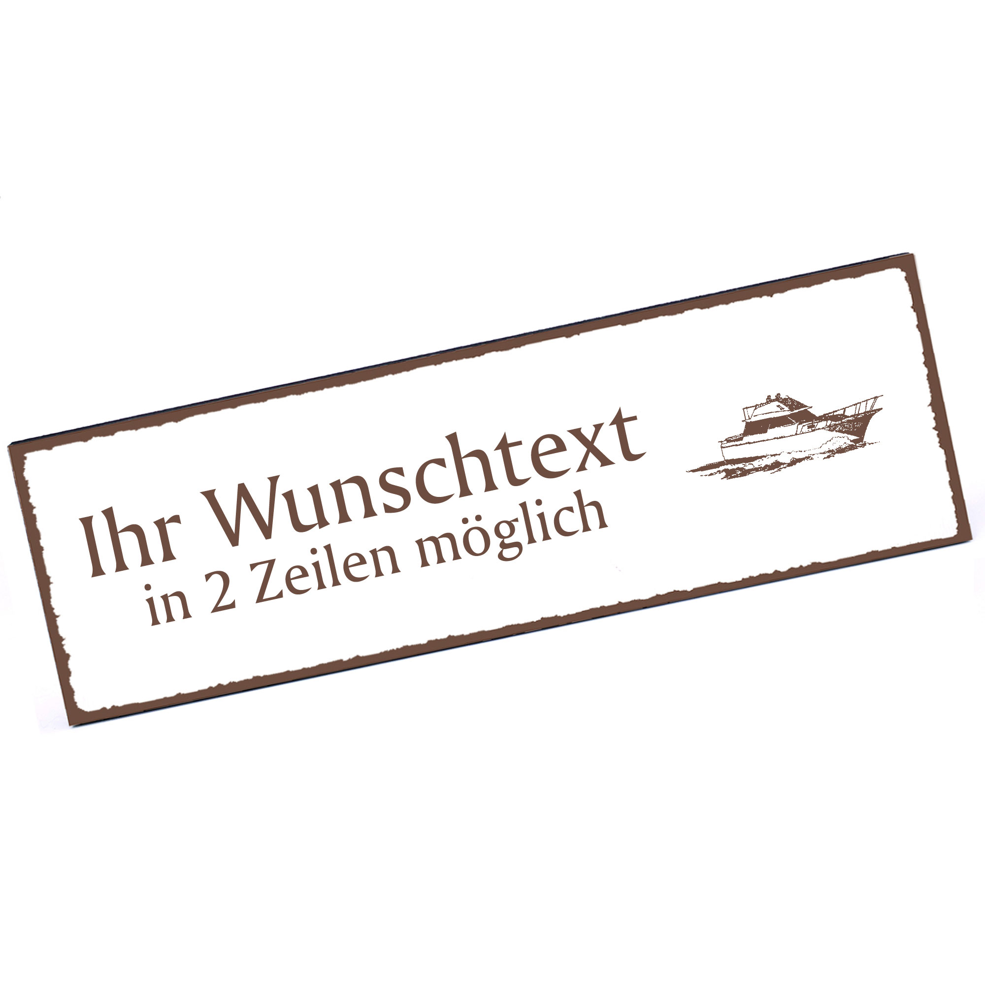 Türschild Jacht  Namensschild personalisiert mit Gravur - 150mm x 50mm - selbstklebend