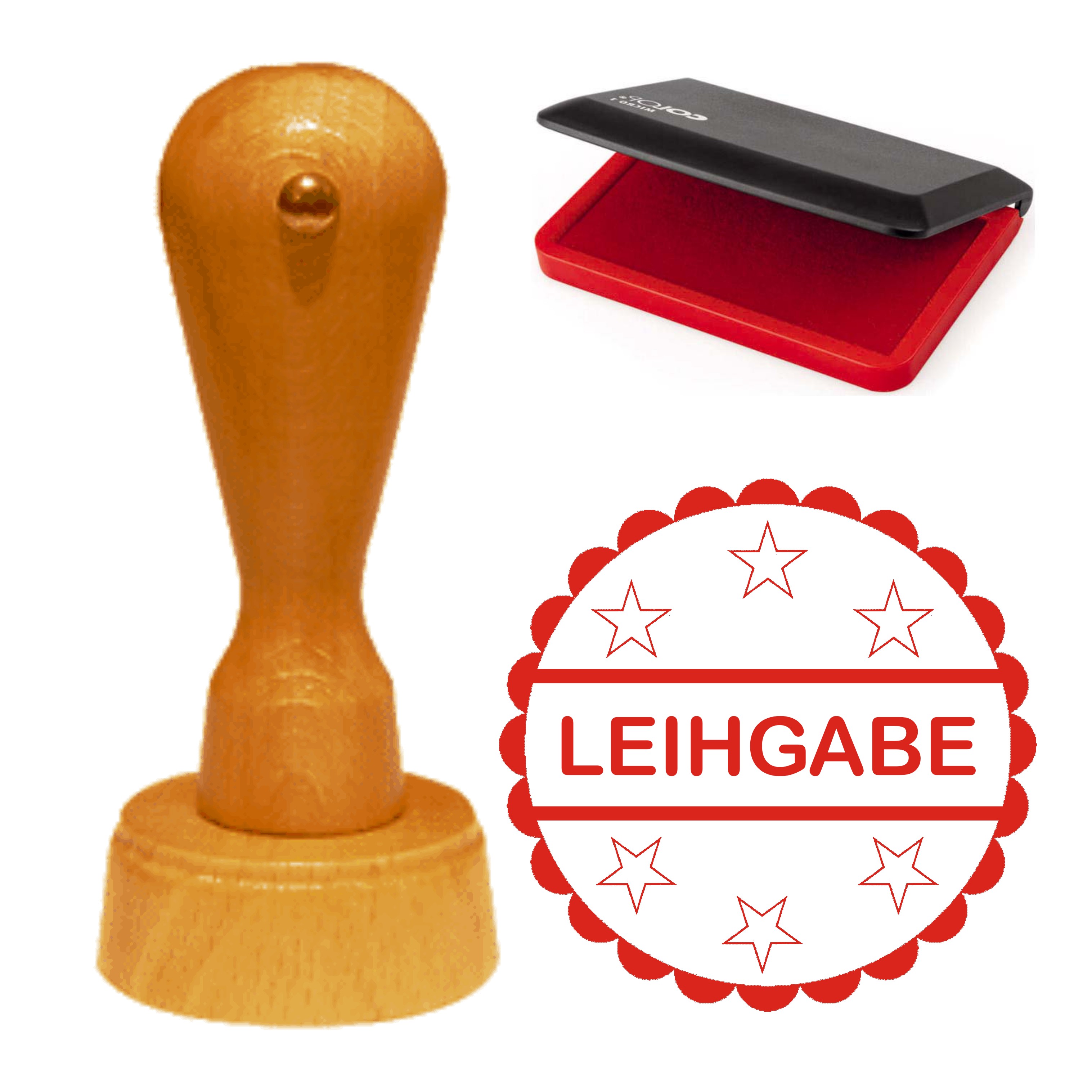 Cooler Stempel « LEIHGABE » inkl. Stempelkissen