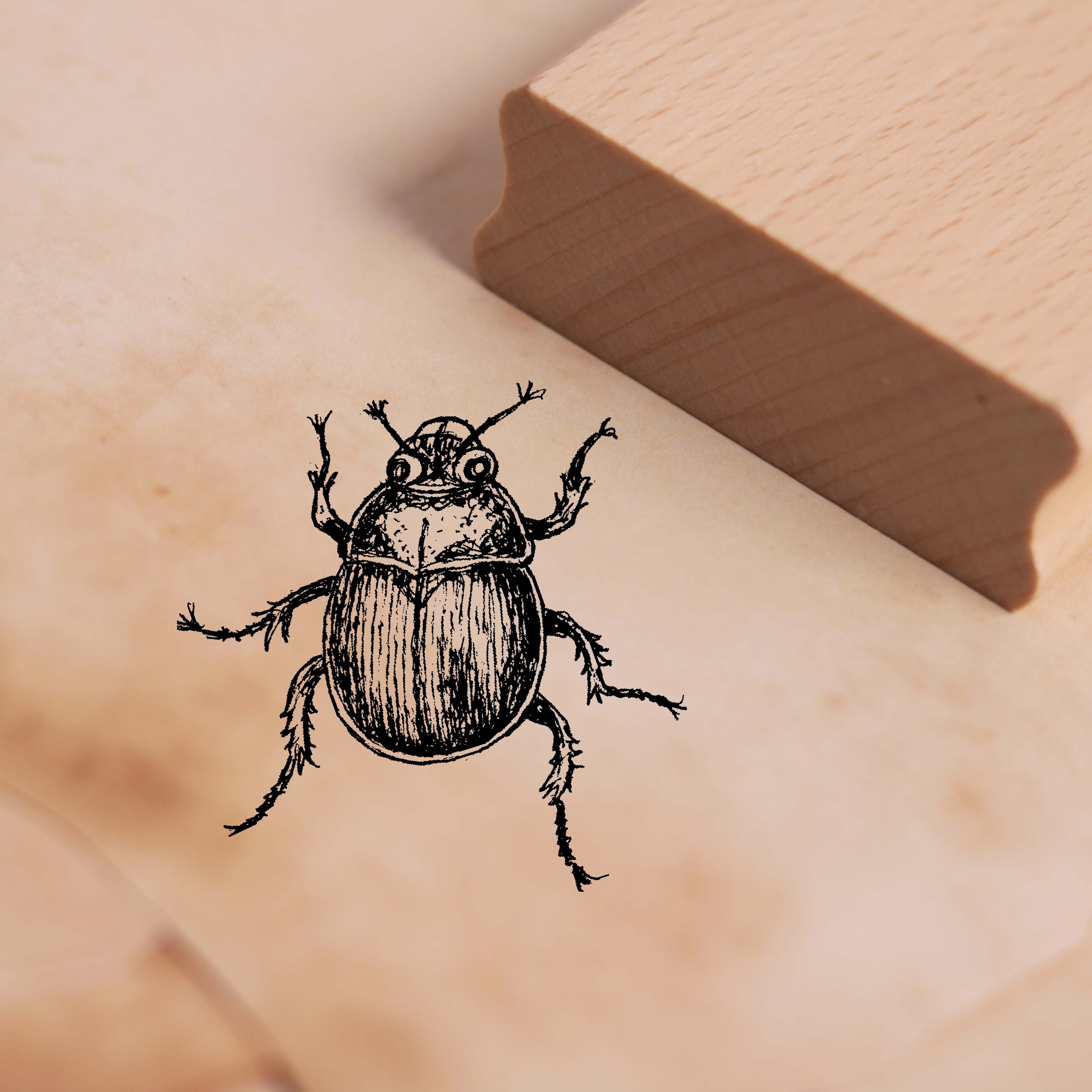 Motivstempel Mistkäfer - Stempel Holzstempel 48 x 48 mm