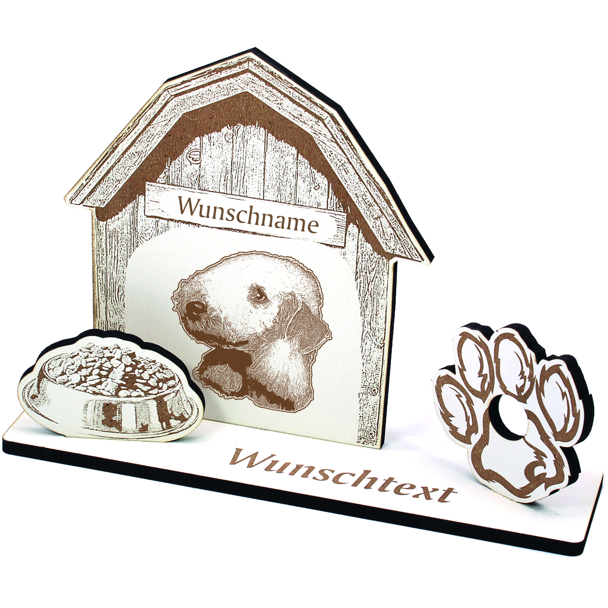 Geldgeschenk Hund Bedlington Terrier  - personalisiert 20x14cm