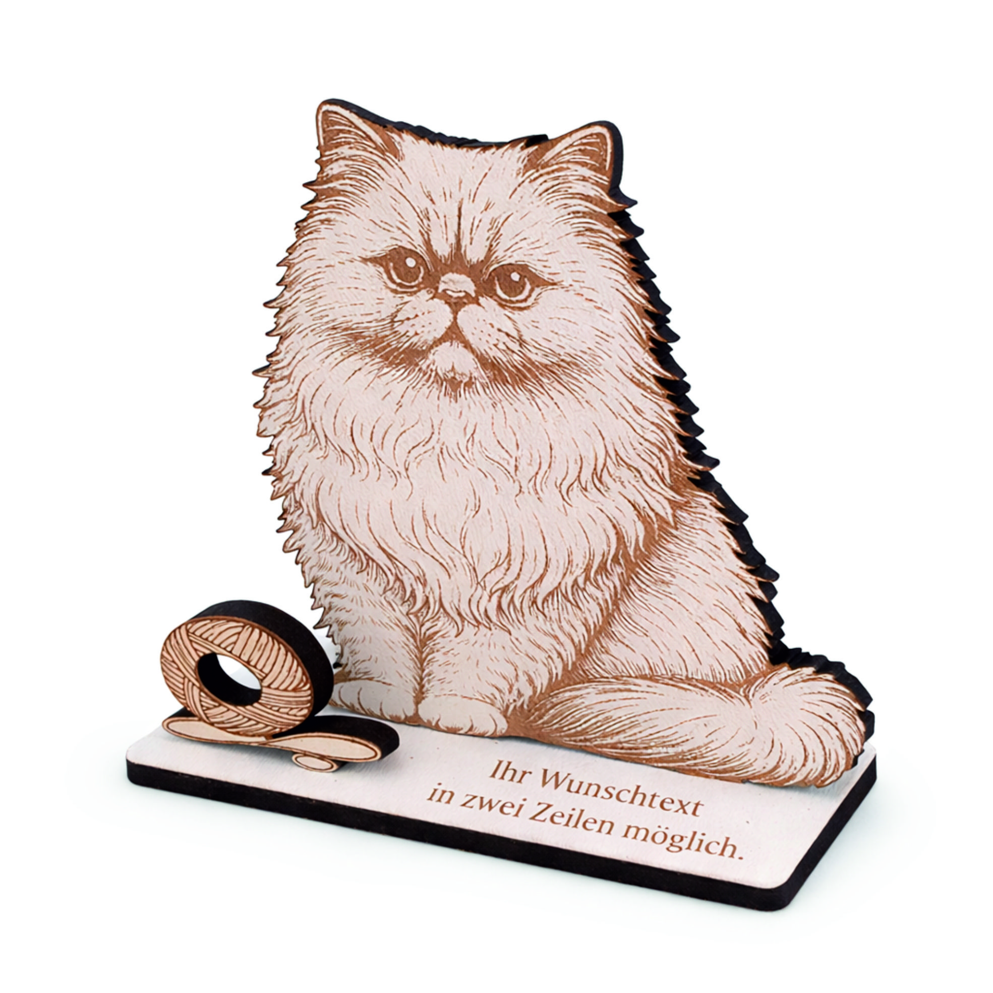 Geldgeschenk Perserkatze - personalisiert mit Wunschtext - Schild für Geld Gutschein - 14 x 15 cm