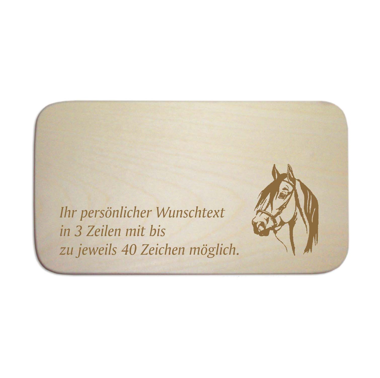 Frühstücksbrettchen « PFERD » für Kinder - mit Wunschgravur