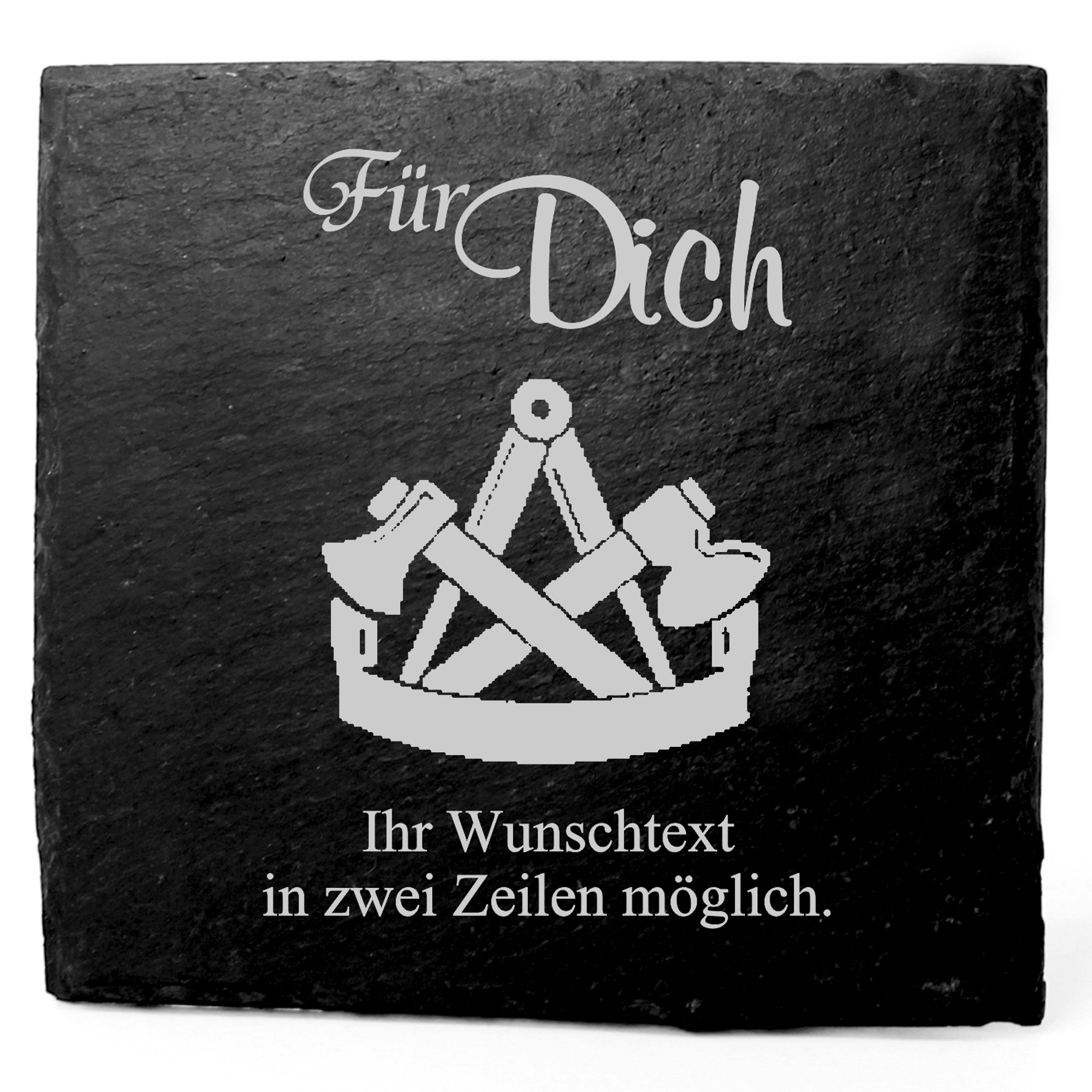 Deko Schiefer Untersetzer personalisiert Zimmerer Zimmermann - Für Dich - 11x11cm