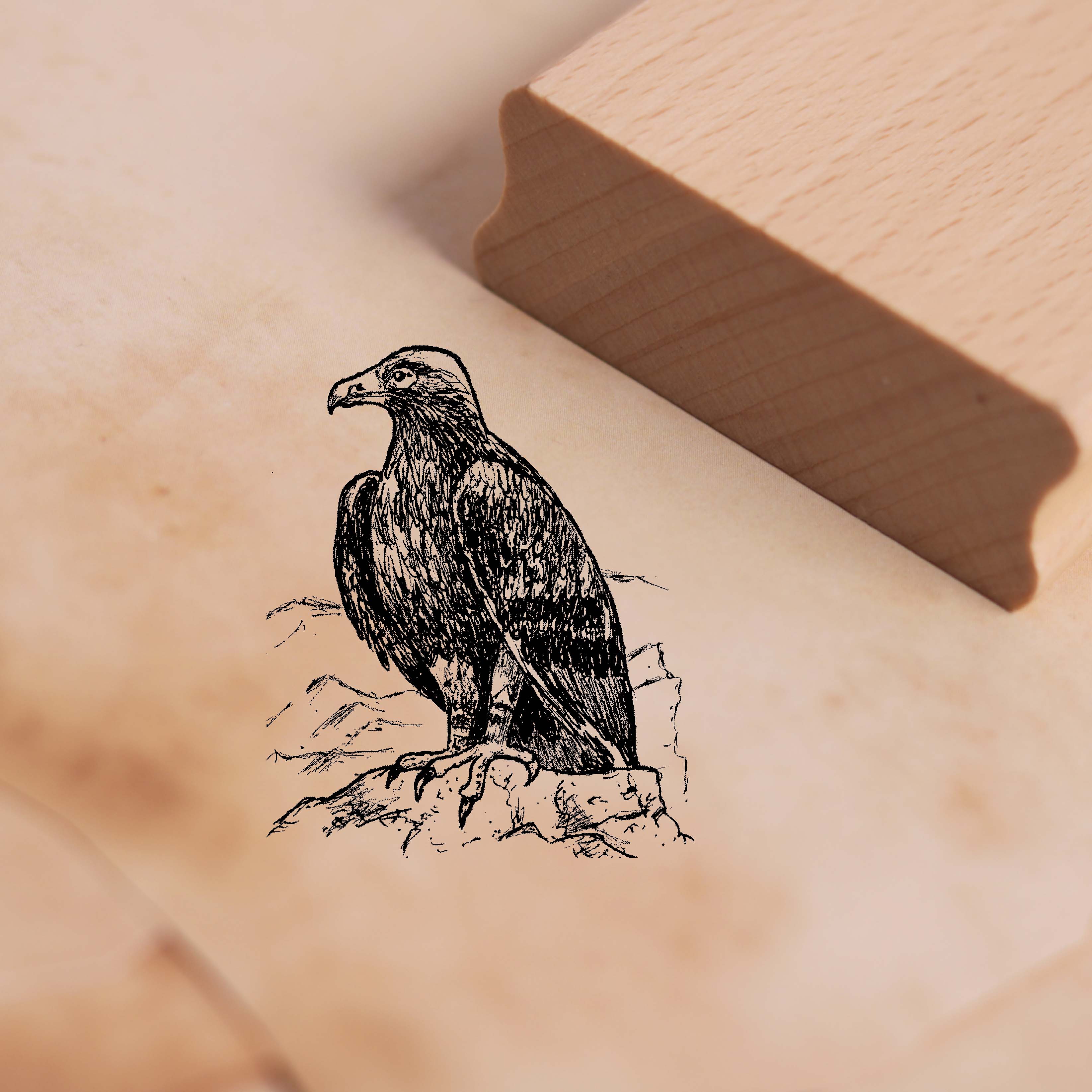 Motivstempel Steinadler - Stempel Adler Holzstempel 48 x 58 mm